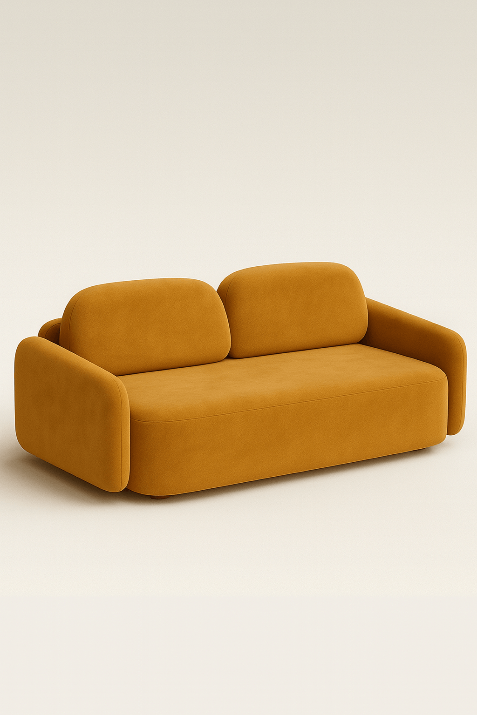 Стильный прямой диван Malaren. Материал: Нубук. Цвет: Горчичный