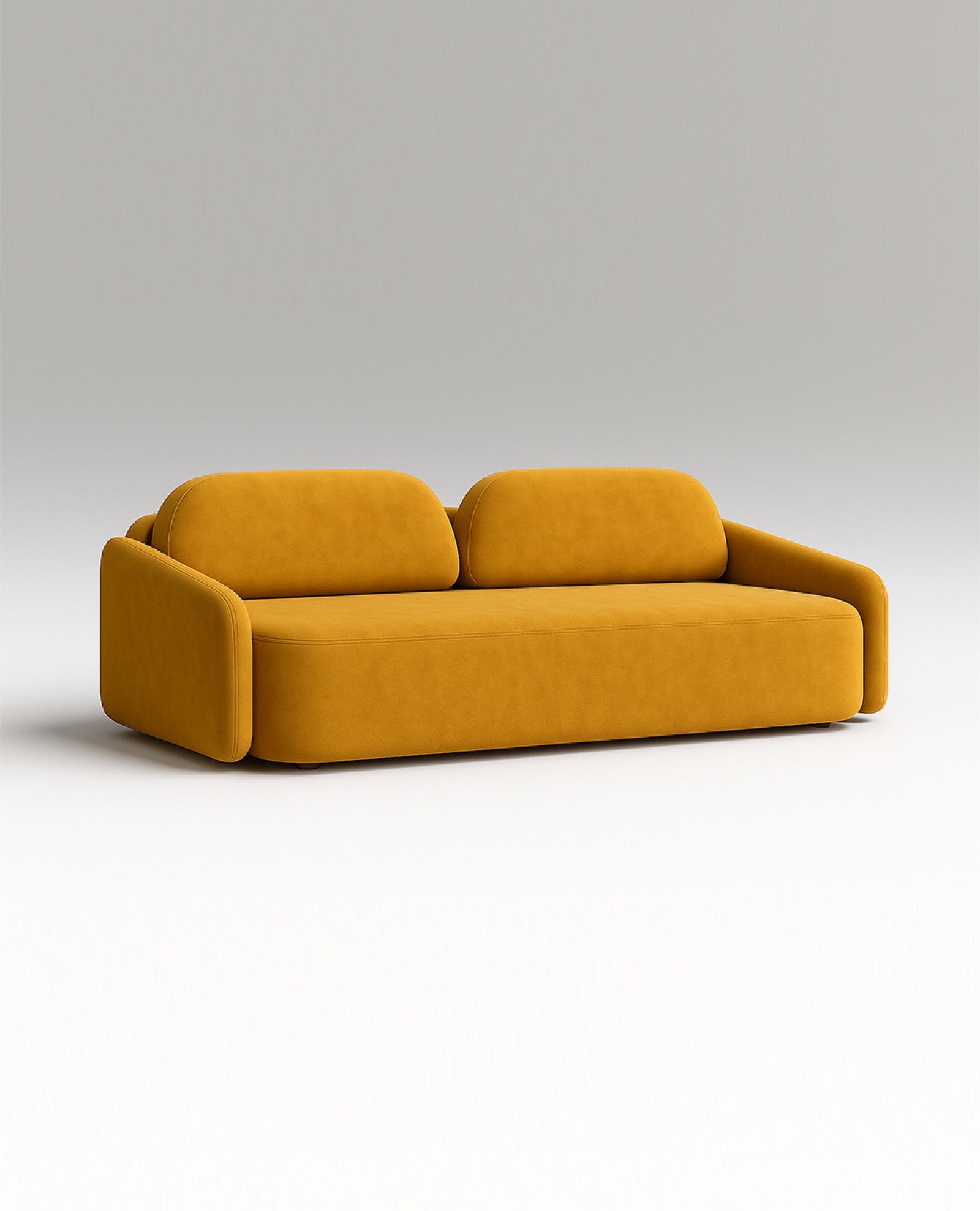 Стильный прямой диван Malaren. Материал: Нубук. Цвет: Горчичный