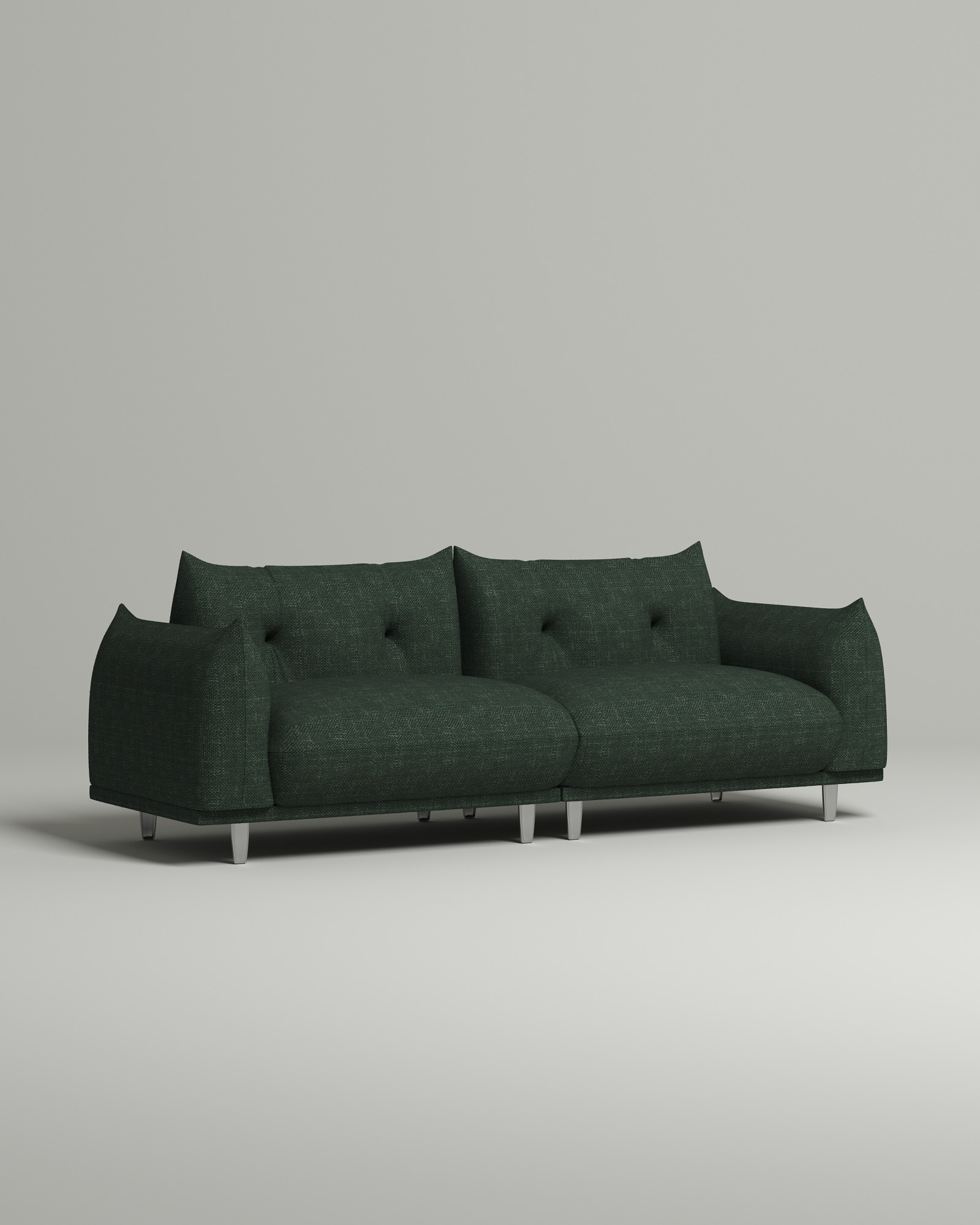 Стильный прямой диван Emon. Материал: Шеннил. Цвет: Зеленый