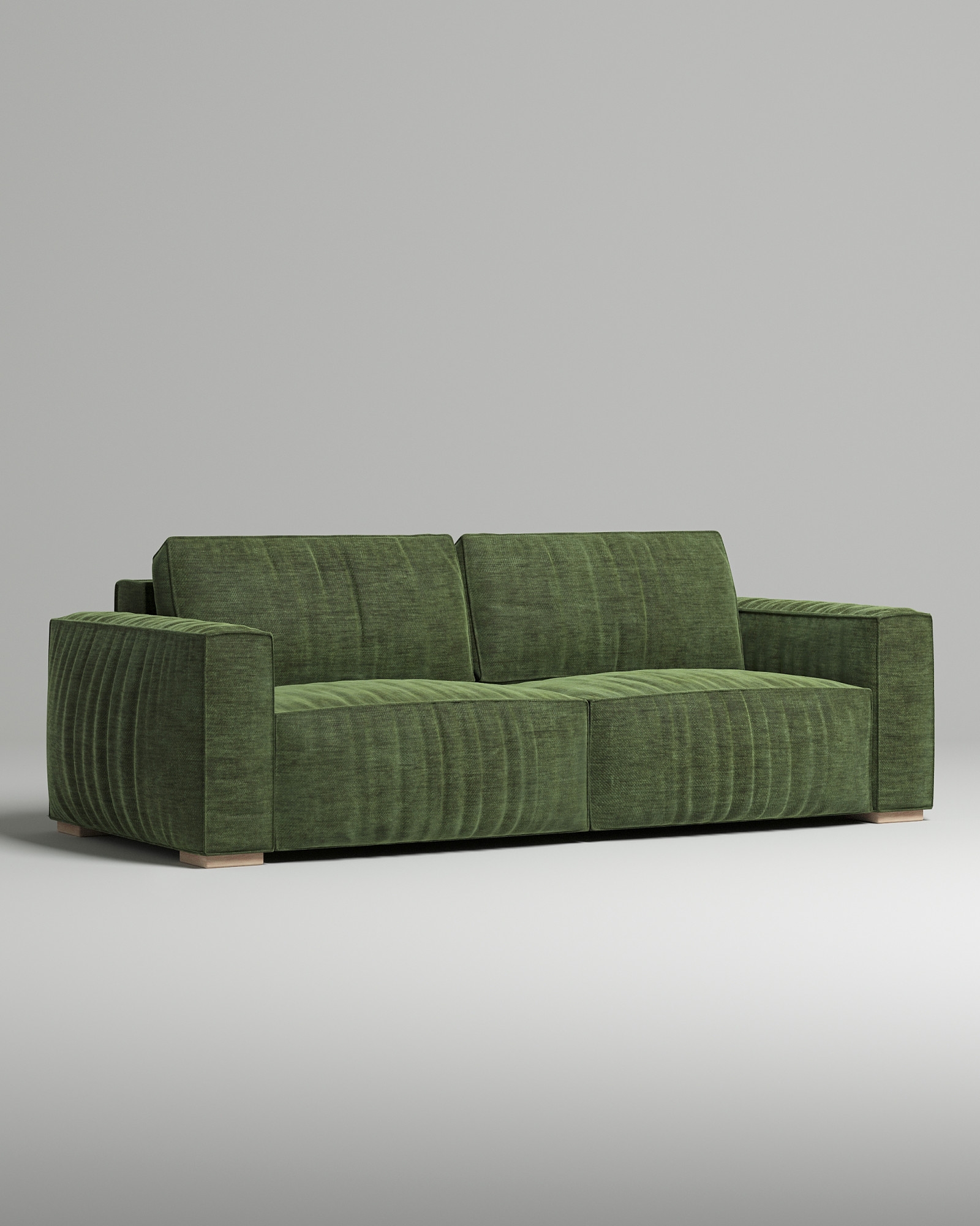 Стильный прямой диван Borgen. Материал: Шенилл. Цвет: Зеленый