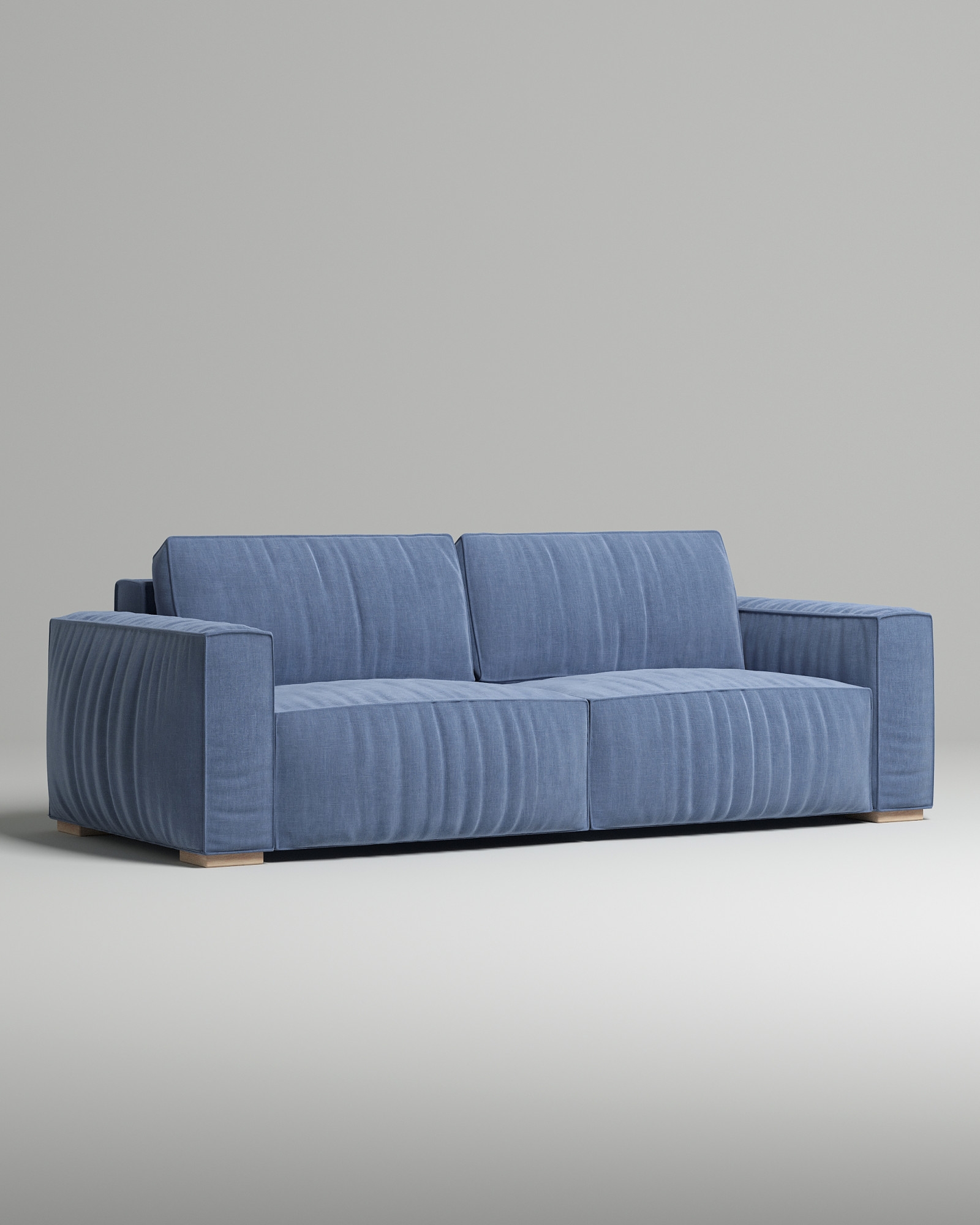 Стильный прямой диван Borgen. Материал: рогожка. Цвет: Синий