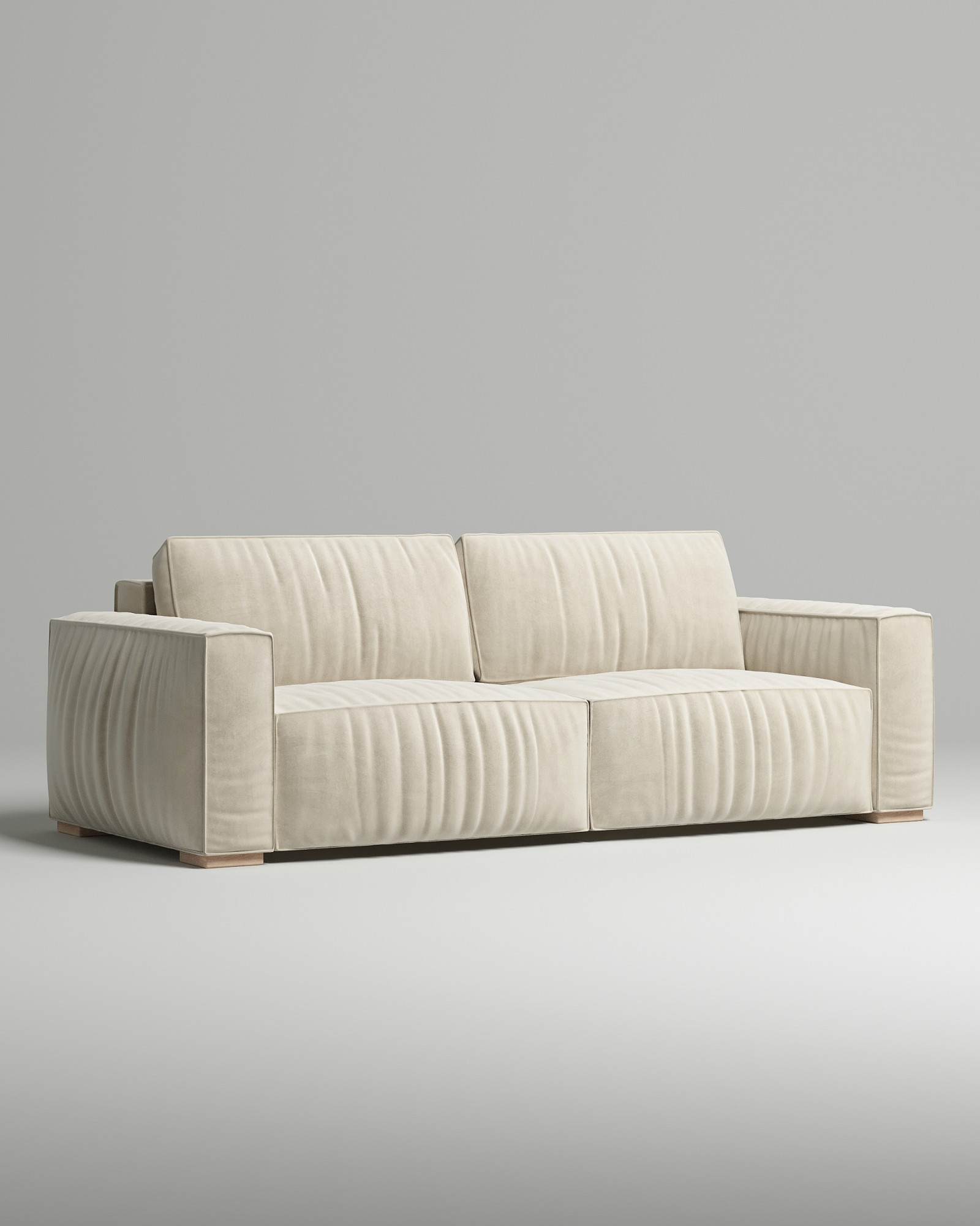 Стильный прямой диван Borgen. Материал: Велюр. Цвет: Белый