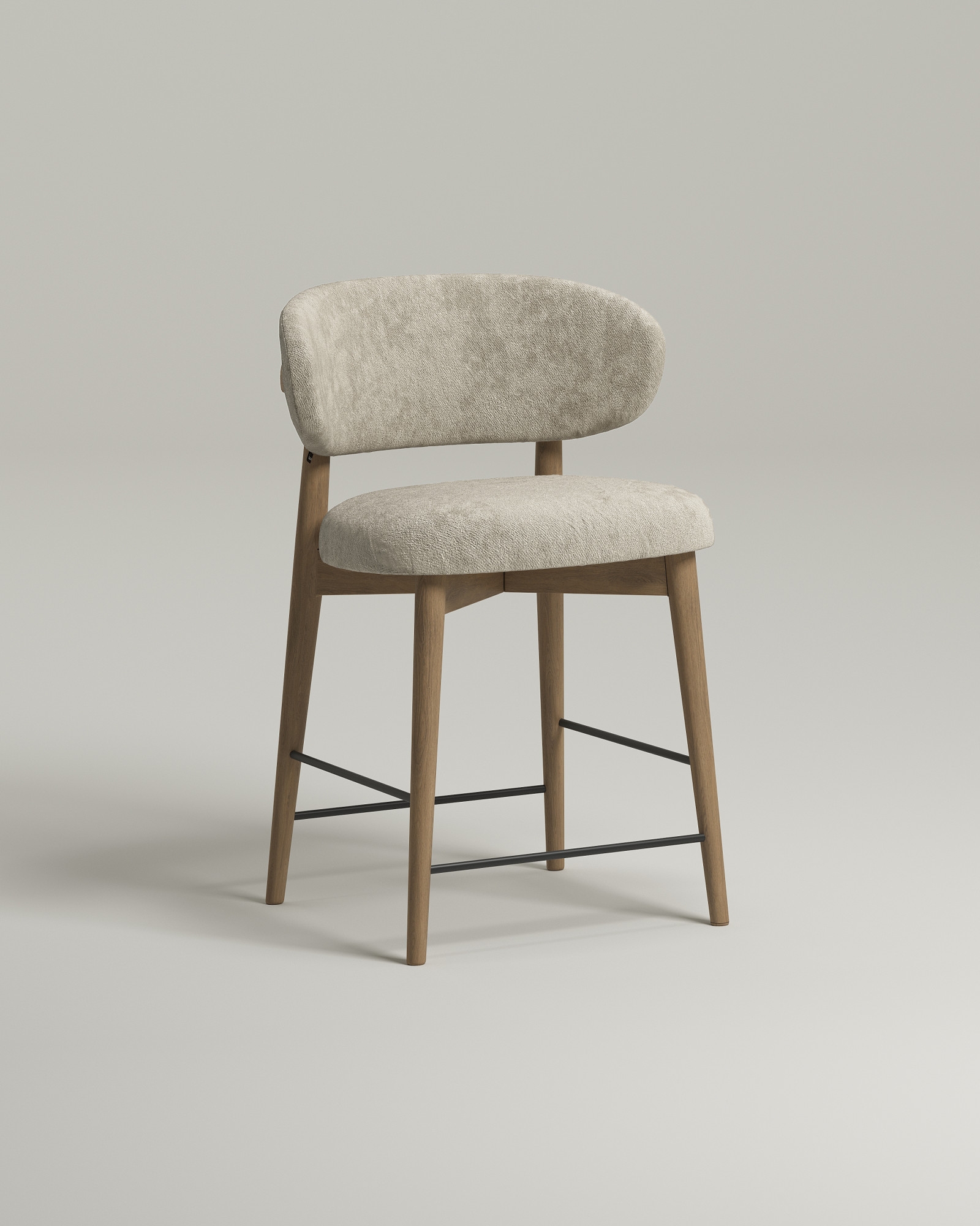 Удобный стул Vorman mid. Материал: велюр. Цвет: бежевый (Joya 006)