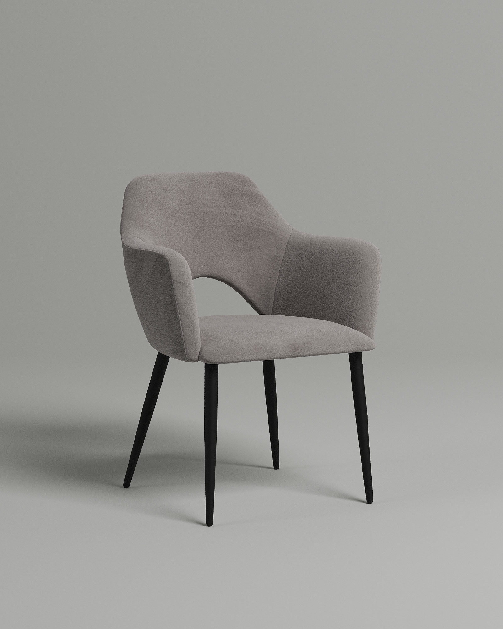 Удобный стул Tulavat. Материал: велюр. Цвет: серый (Velutto 08)