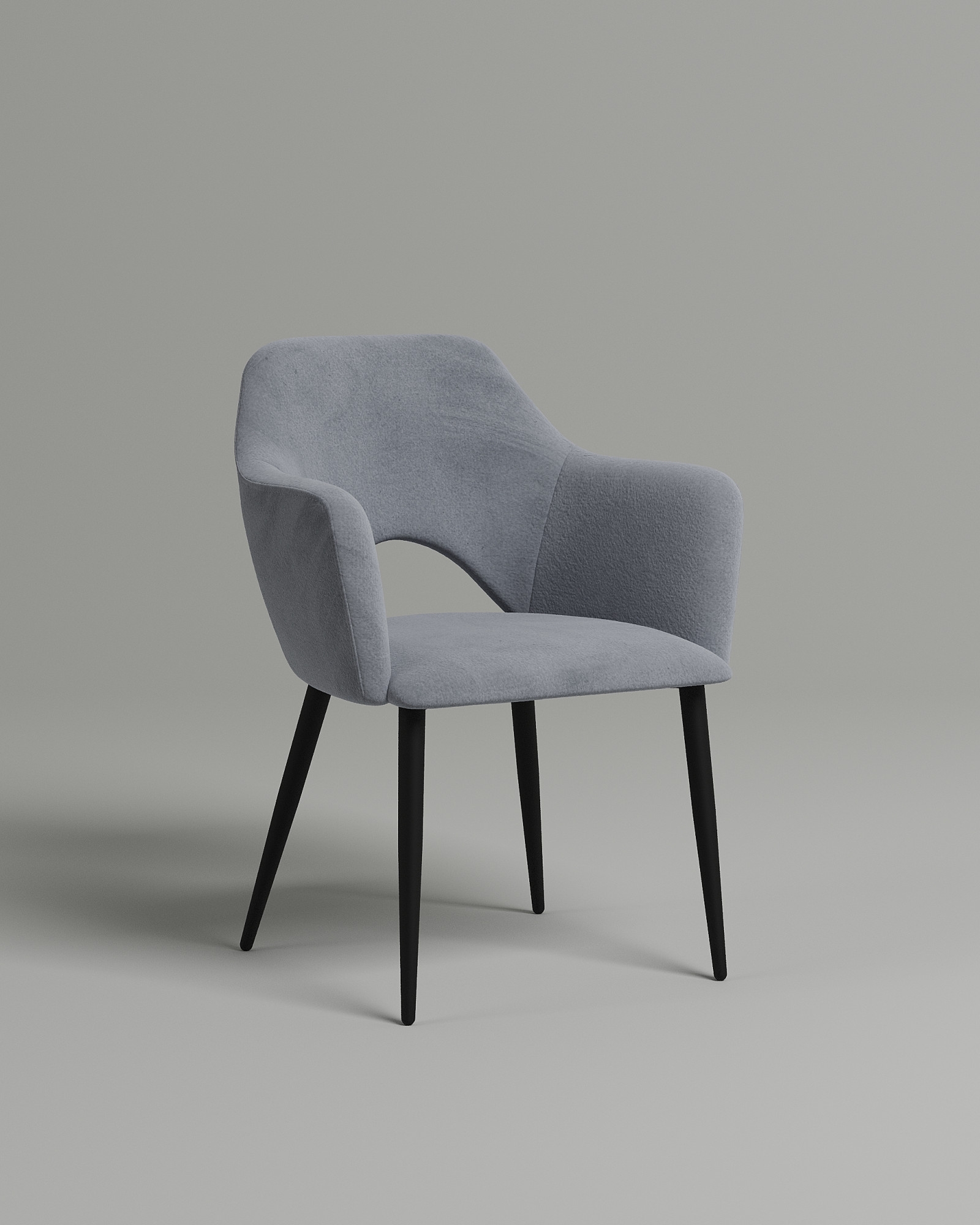 Удобный стул Tulavat. Материал: велюр. Цвет: серый (Velutto 52)