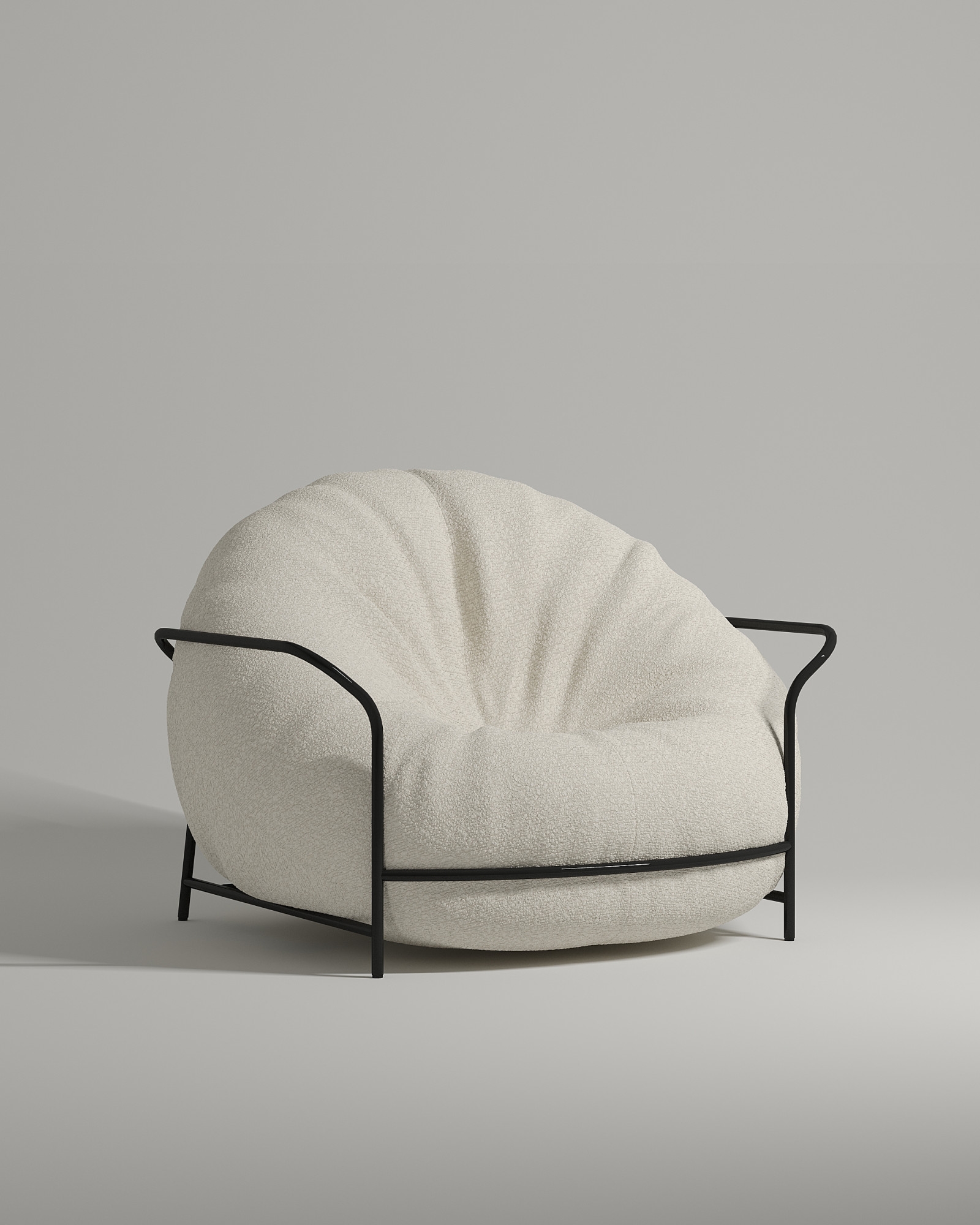 Кресло Troms на ножках с подлокотниками (белое букле - Buckle white A) от Kalibroom