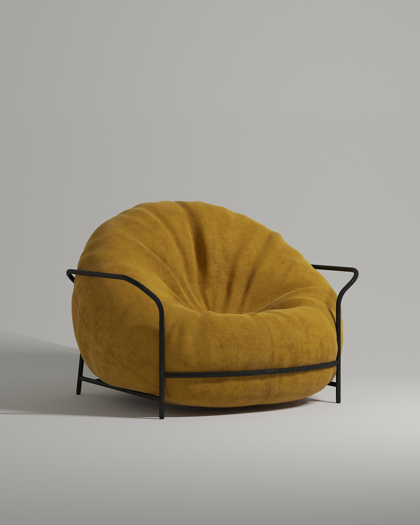 Кресло Troms на ножках с подлокотниками (искусственная замша горчичного цвета - Elixir 560) от Kalibroom