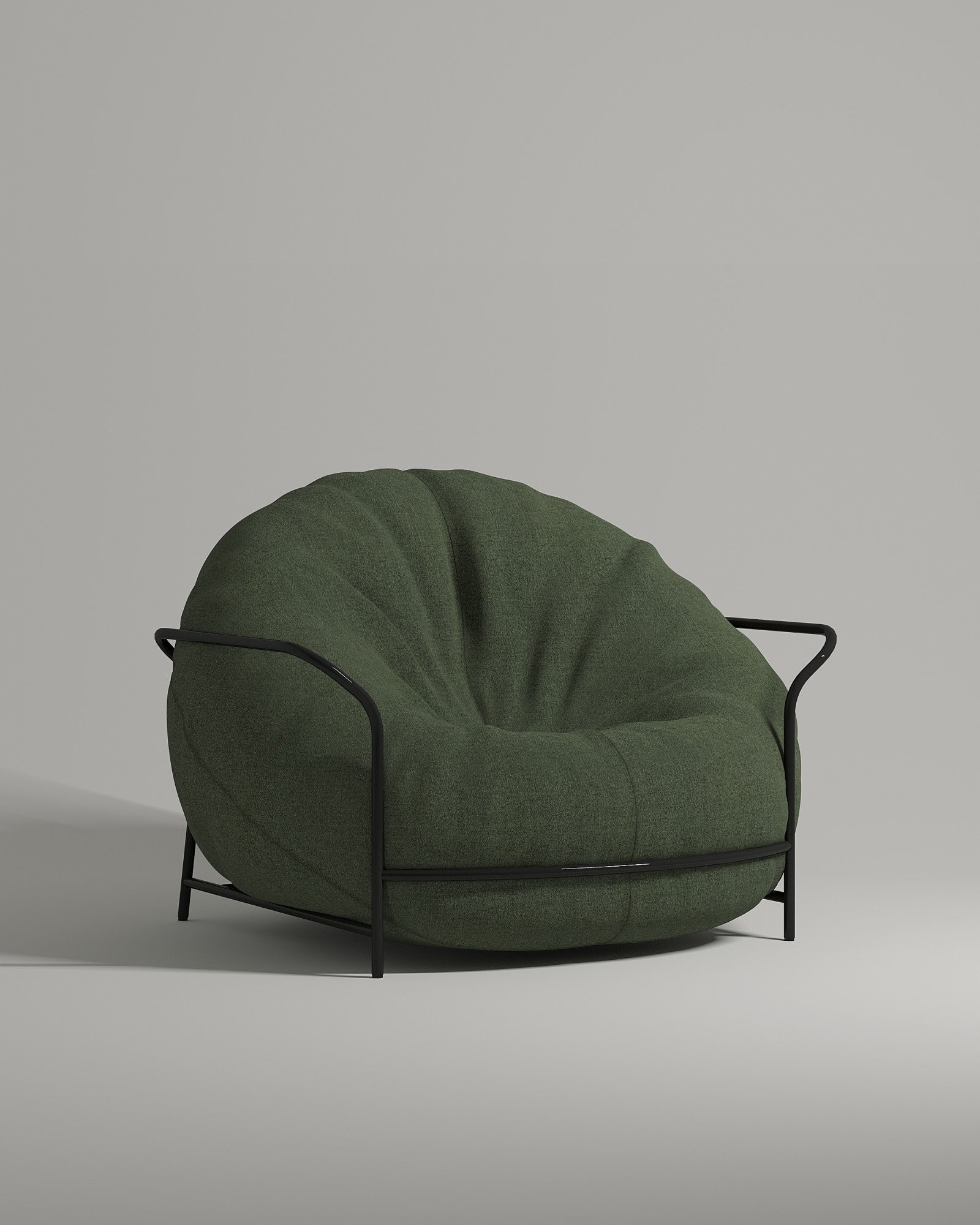 Кресло Troms на ножках с подлокотниками (зеленая рогожка - Mys 695) от Kalibroom