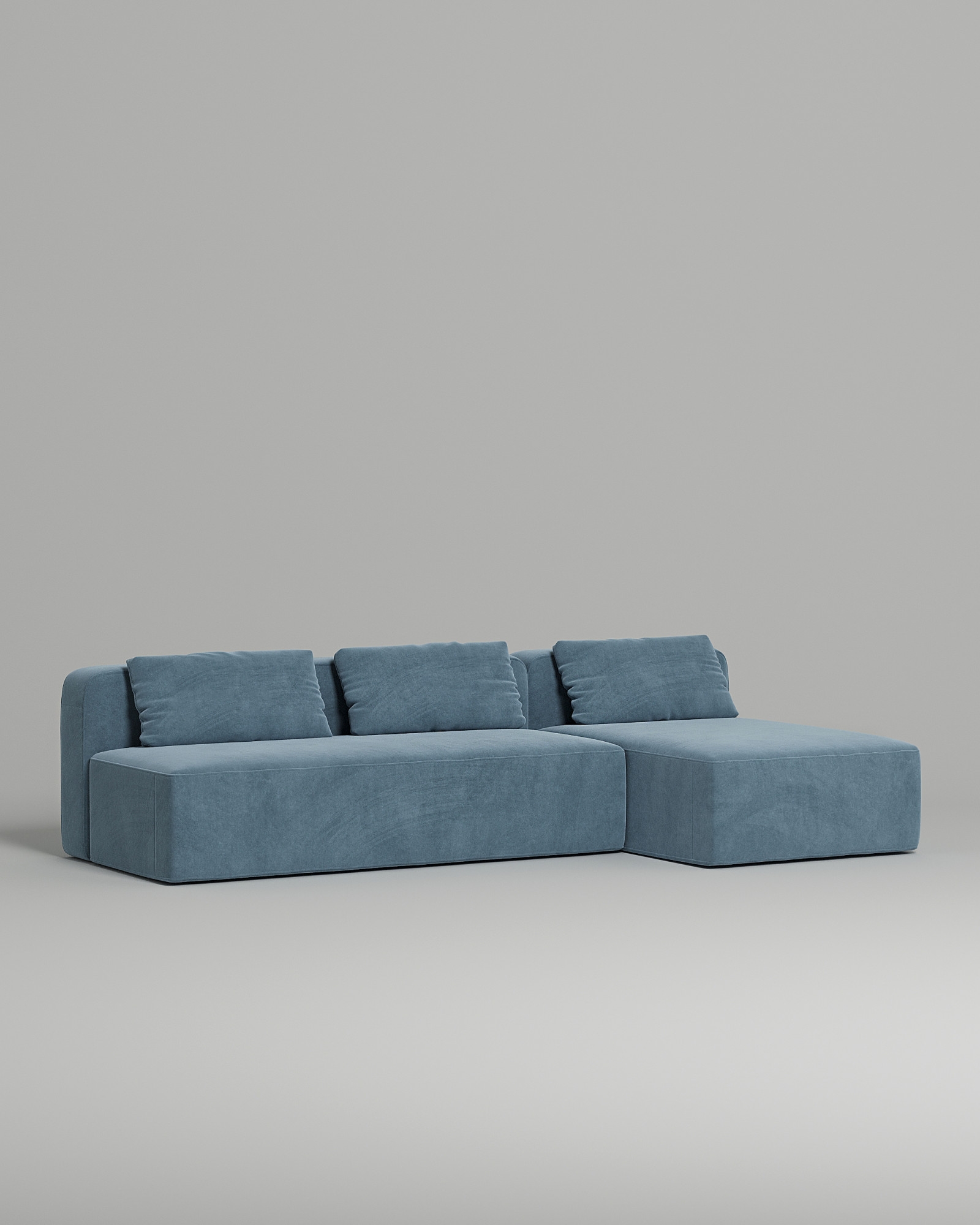 Стильный угловой диван Lamas. Материал: Велюр. Цвет: Синий