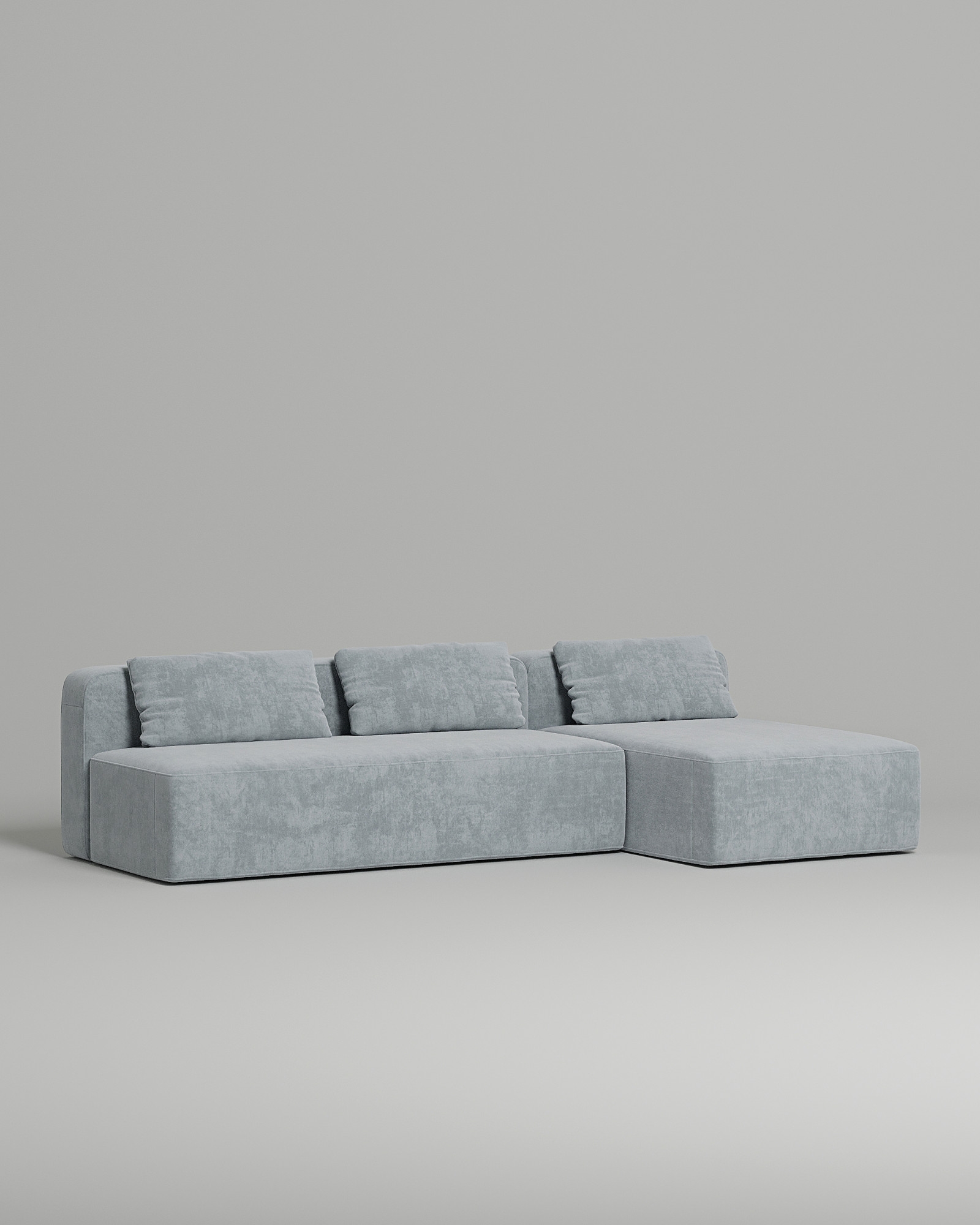 Стильный угловой диван Lamas. Материал: Искусственная замша. Цвет: Серый