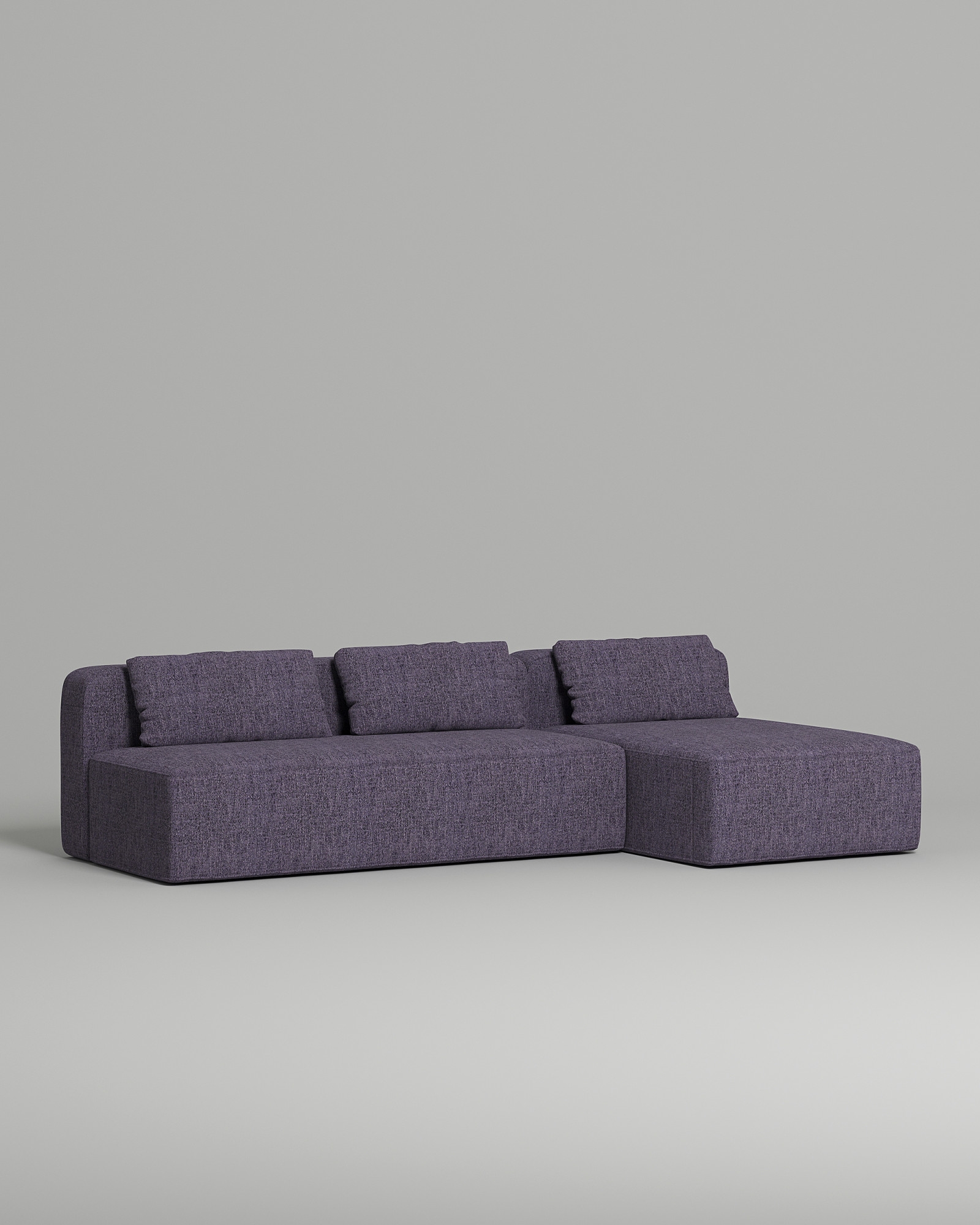 Стильный угловой диван Lamas. Материал: рогожка. Цвет: Фиолетовый