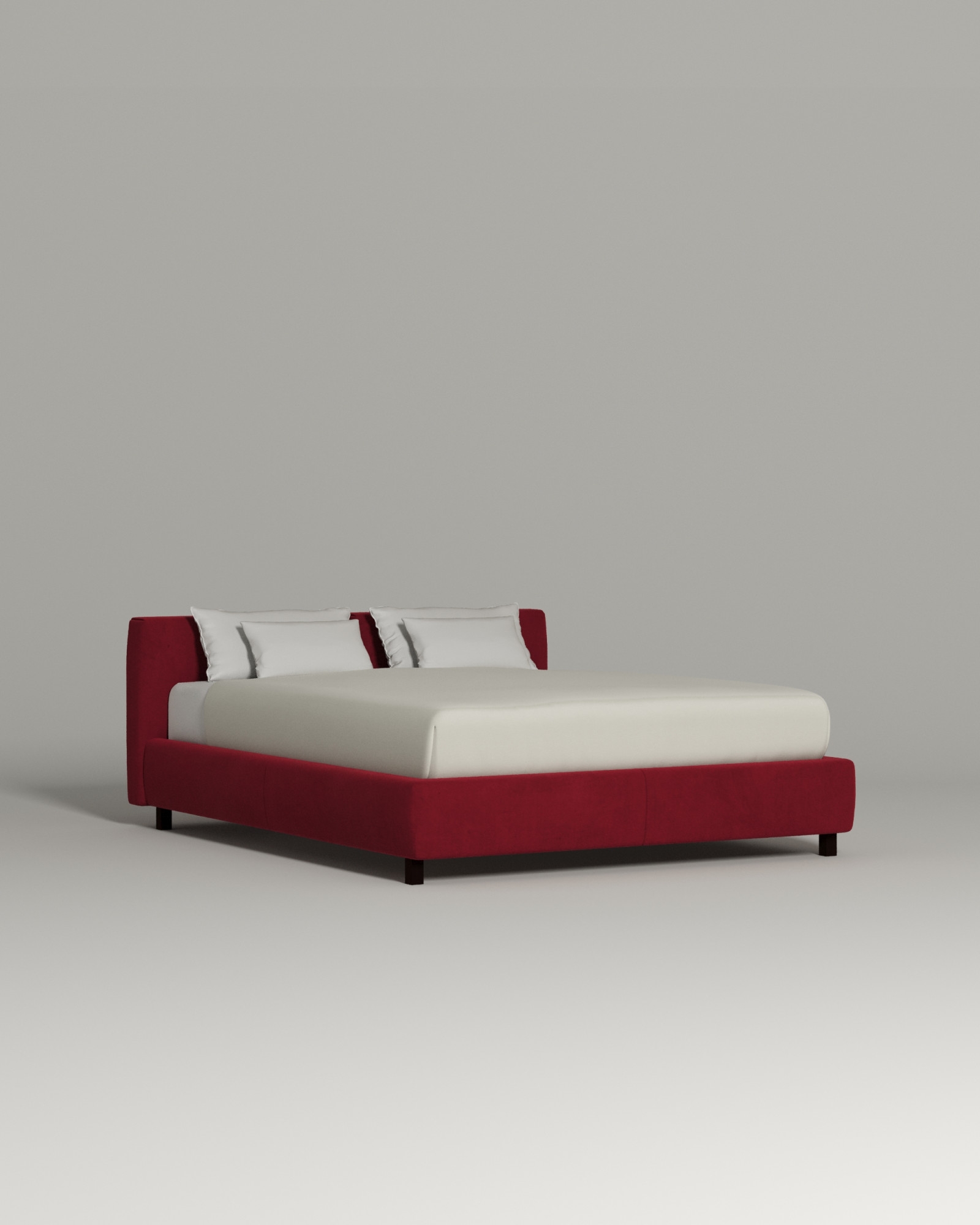 Кровать Meringa под матрас 200x200 с мягким изголовьем и ящиком для хранения белья. Материал: велюр - Velutto 38