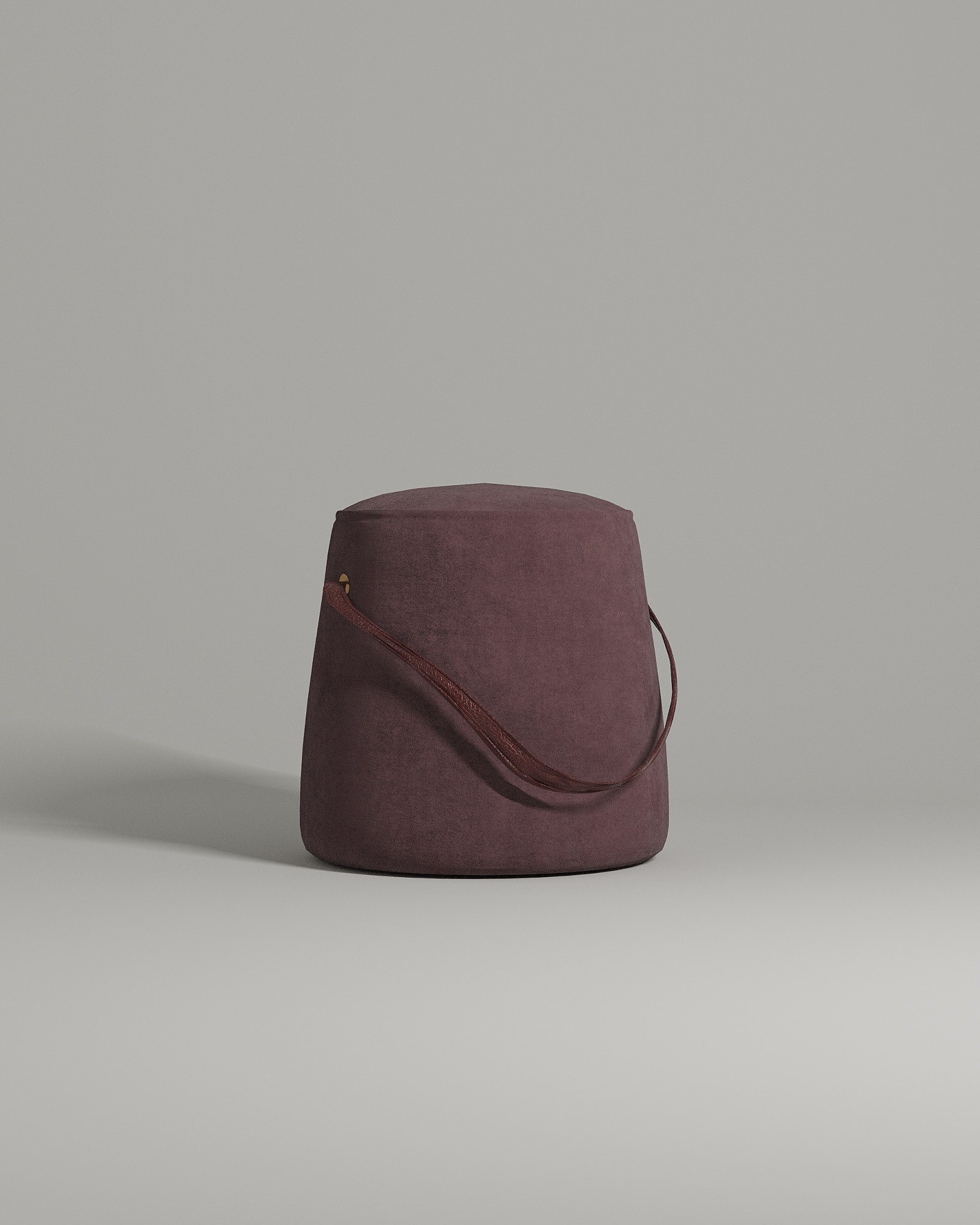 Мягкий пуф Otra. Материал: искусственная замша. Цвет: бордо