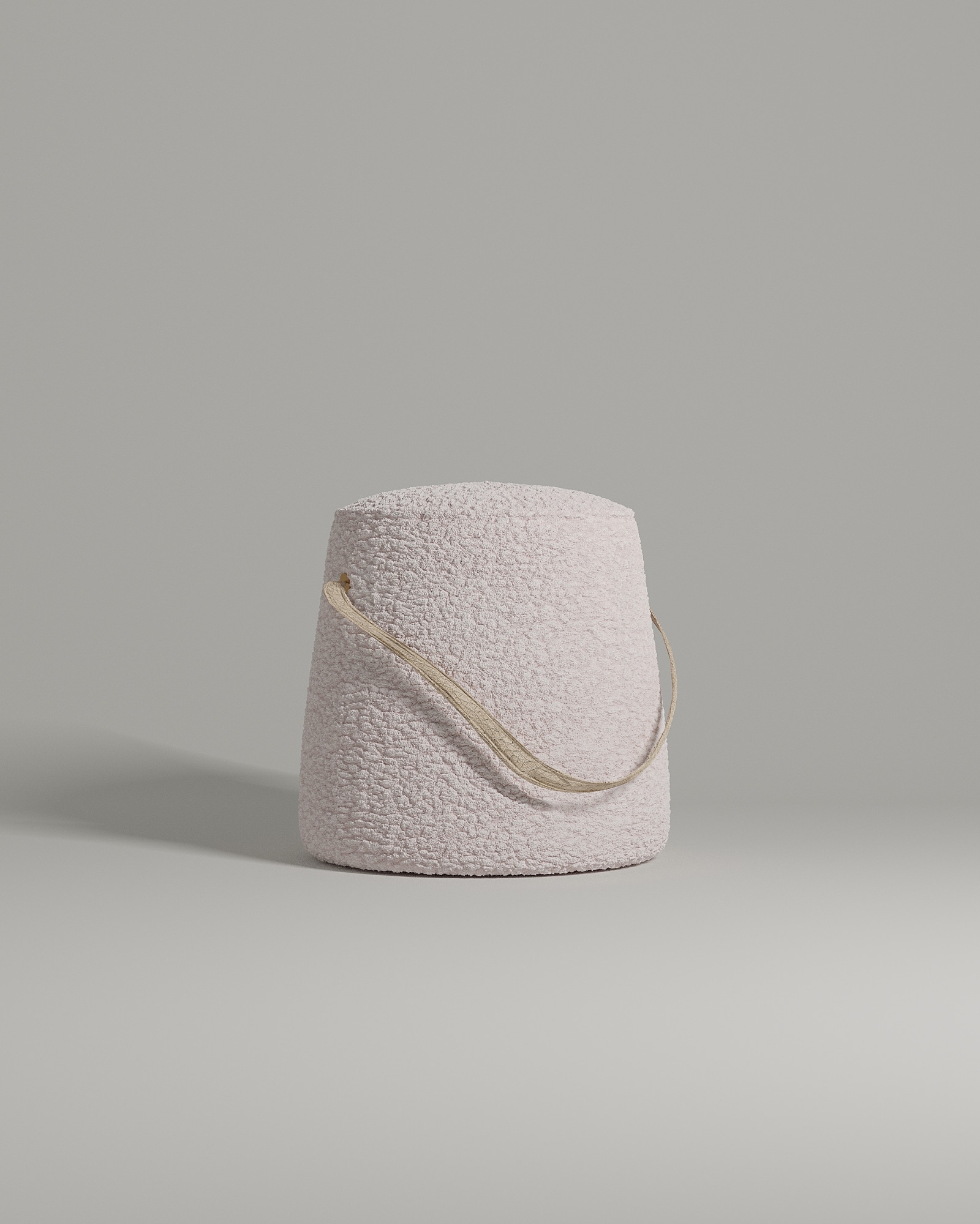 Мягкий пуф Otra. Материал: искусственный мех. Цвет: розовый