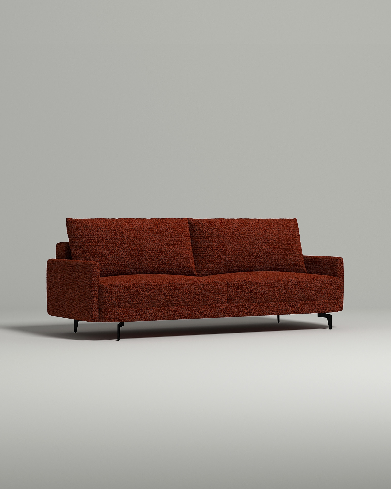 Стильный прямой диван Advent. Материал: Букле. Цвет: Терракотовый