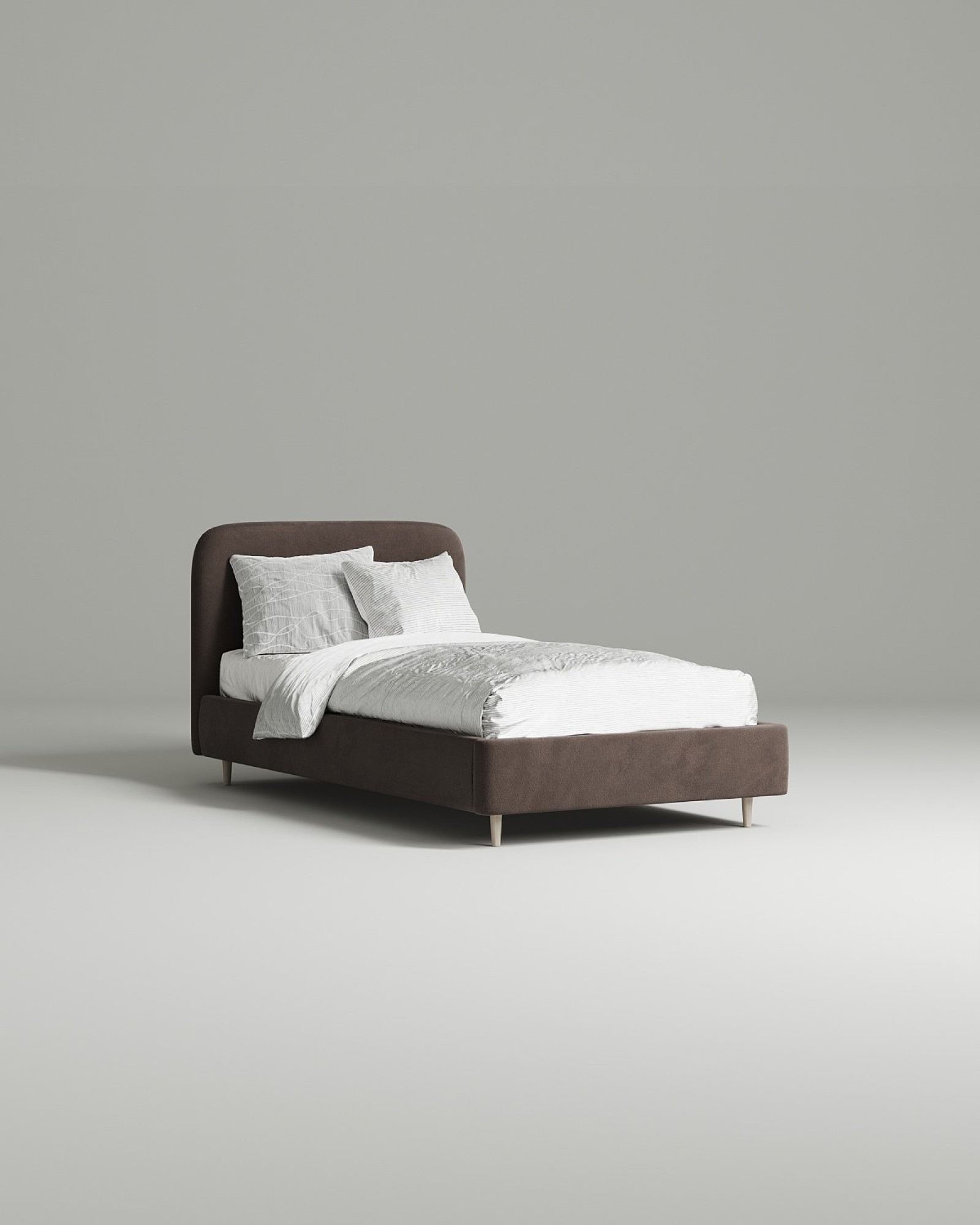 Кровать Modo под матрас 120x200 с мягким изголовьем без ящика для белья. Материал: велюр - Velutto 19