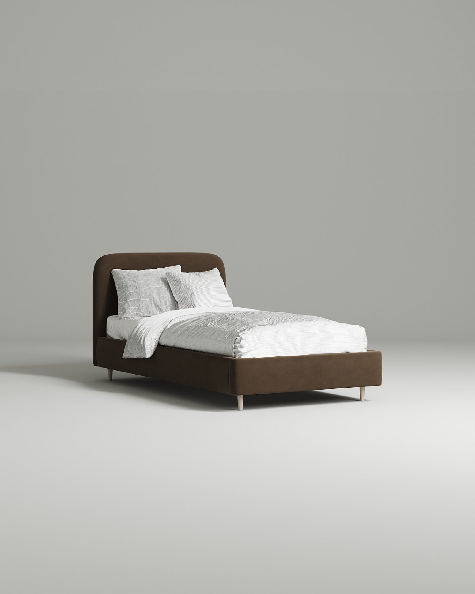 Кровать Modo под матрас 120x200 с мягким изголовьем без ящика для белья. Материал: велюр - Avatar 235