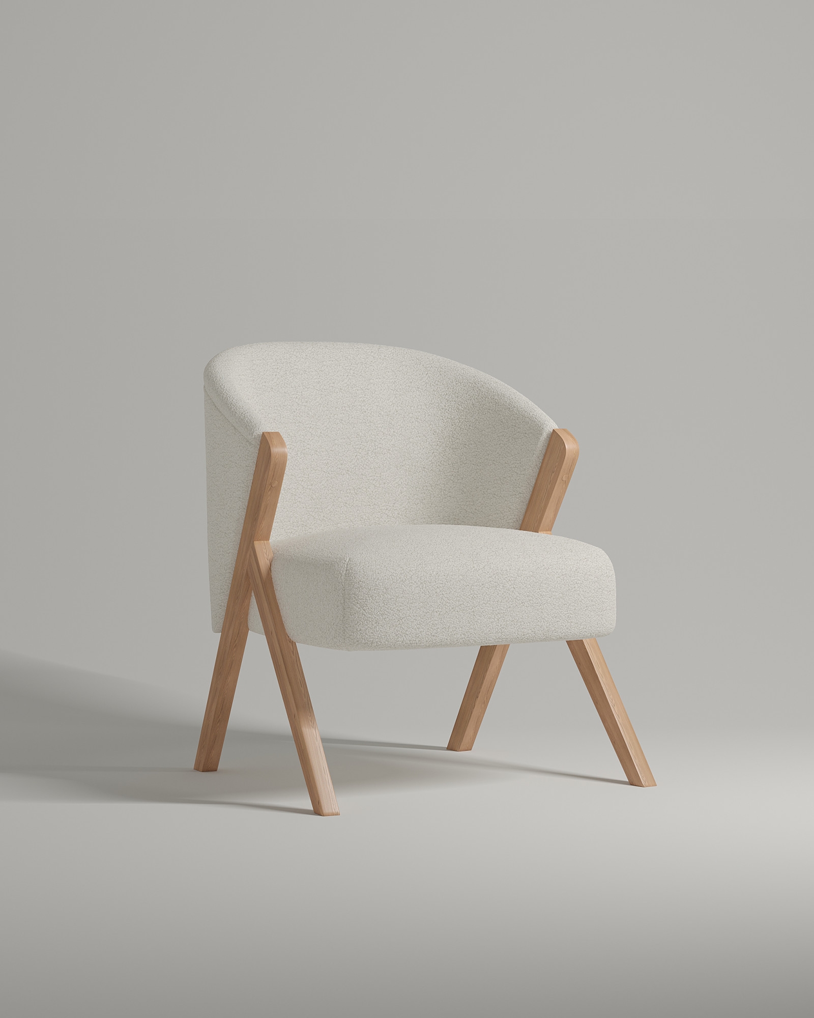 Кресло Aldo на ножках без подлокотников (белый искусственный мех - Hush 000) от Kalibroom