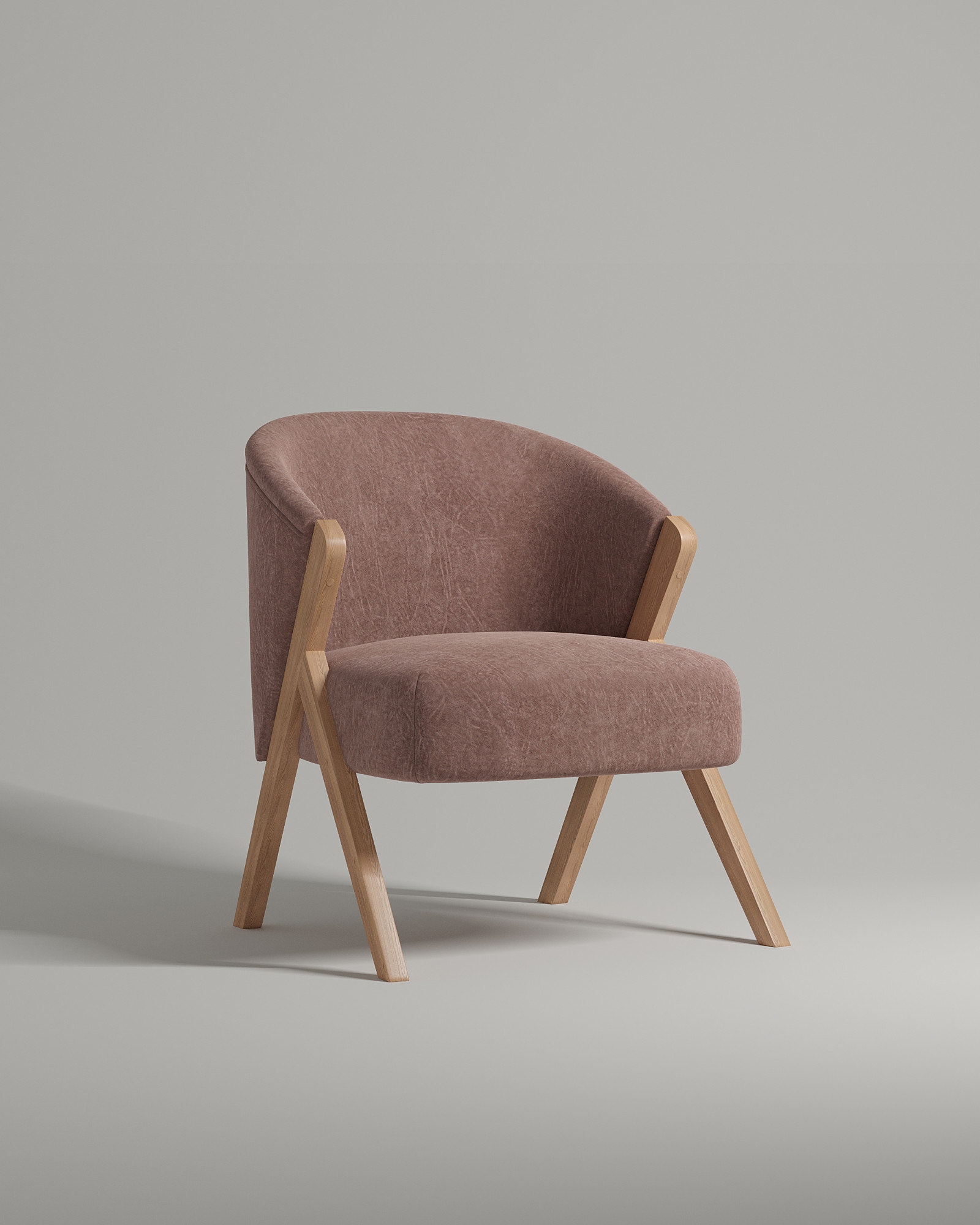 Кресло Aldo на ножках без подлокотников (розовый флок - Dania lilac A) от Kalibroom