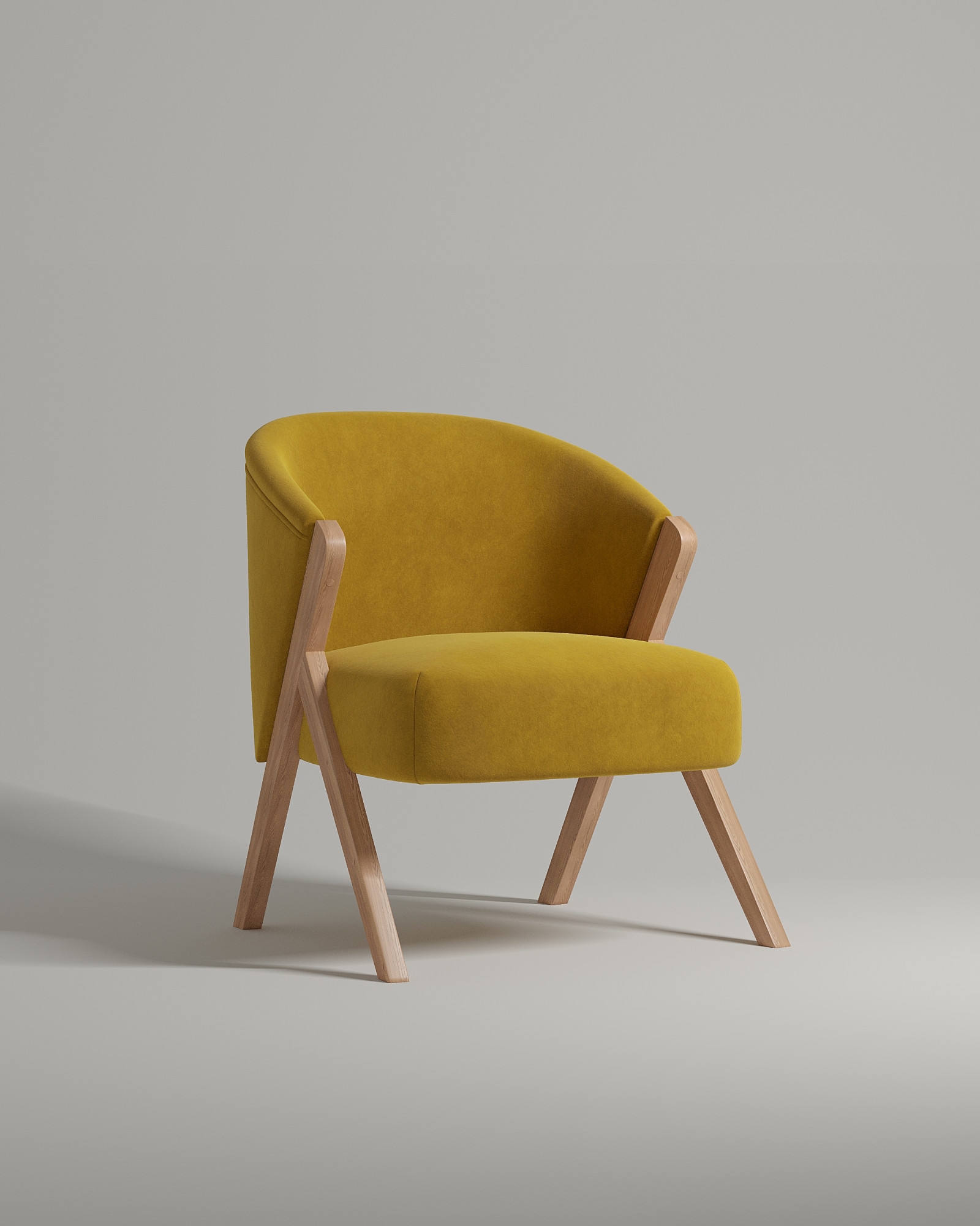Кресло Aldo на ножках без подлокотников (желтый велюр - Velutto 56) от Kalibroom