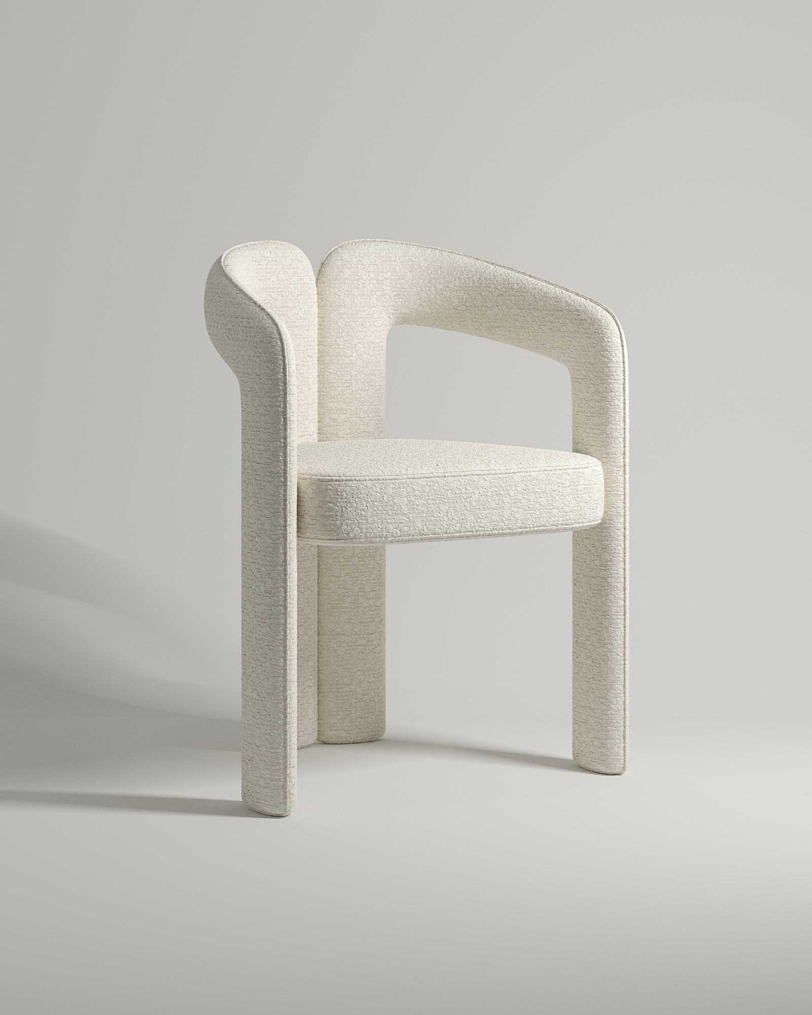 Удобный стул Leslie. Материал: букле. Цвет: белый (Buckle white A)