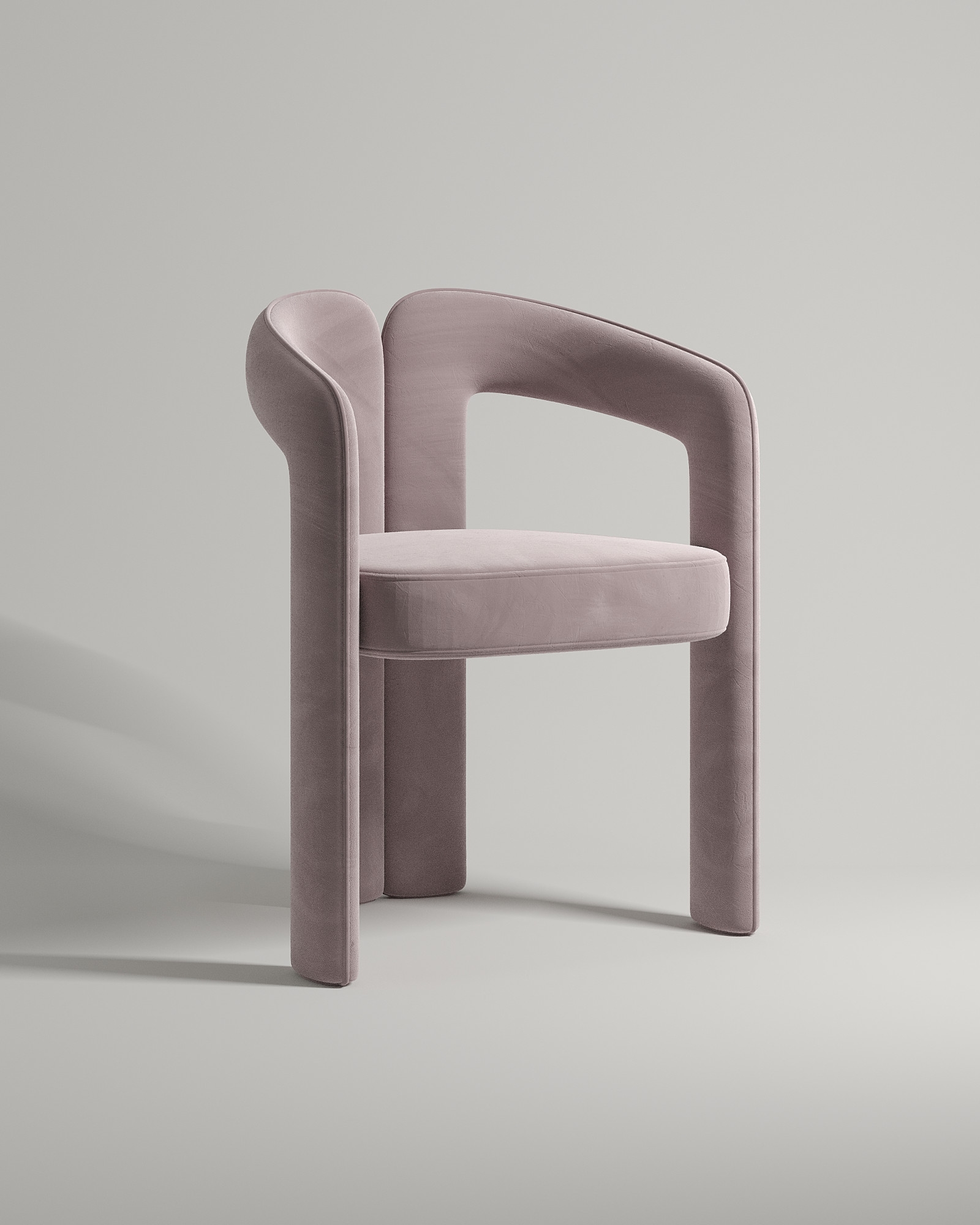 Удобный стул Leslie. Материал: велюр. Цвет: розовый (Novus 810)