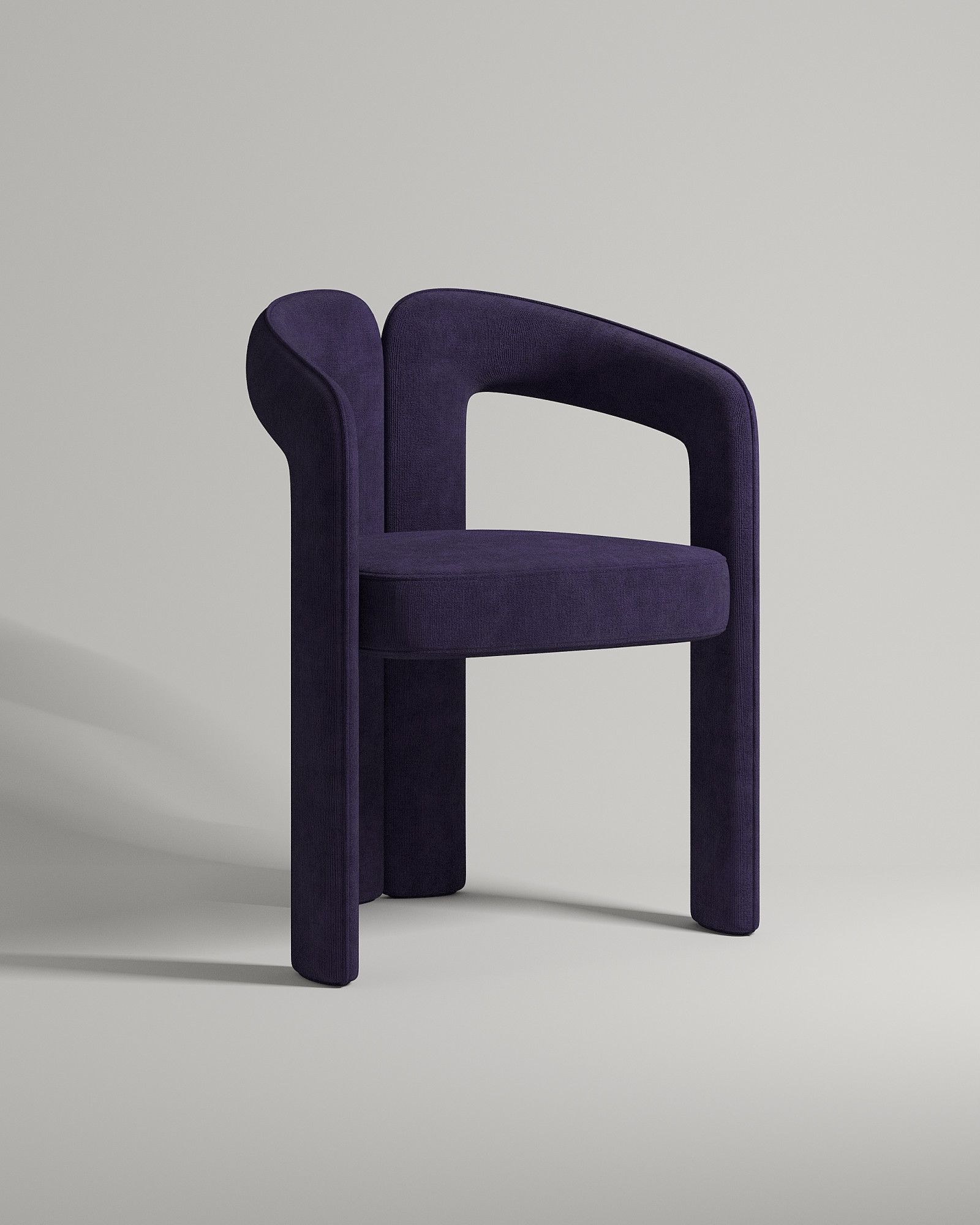 Удобный стул Leslie. Материал: микровельвет. Цвет: фиолетовый (Velvet lux 93)