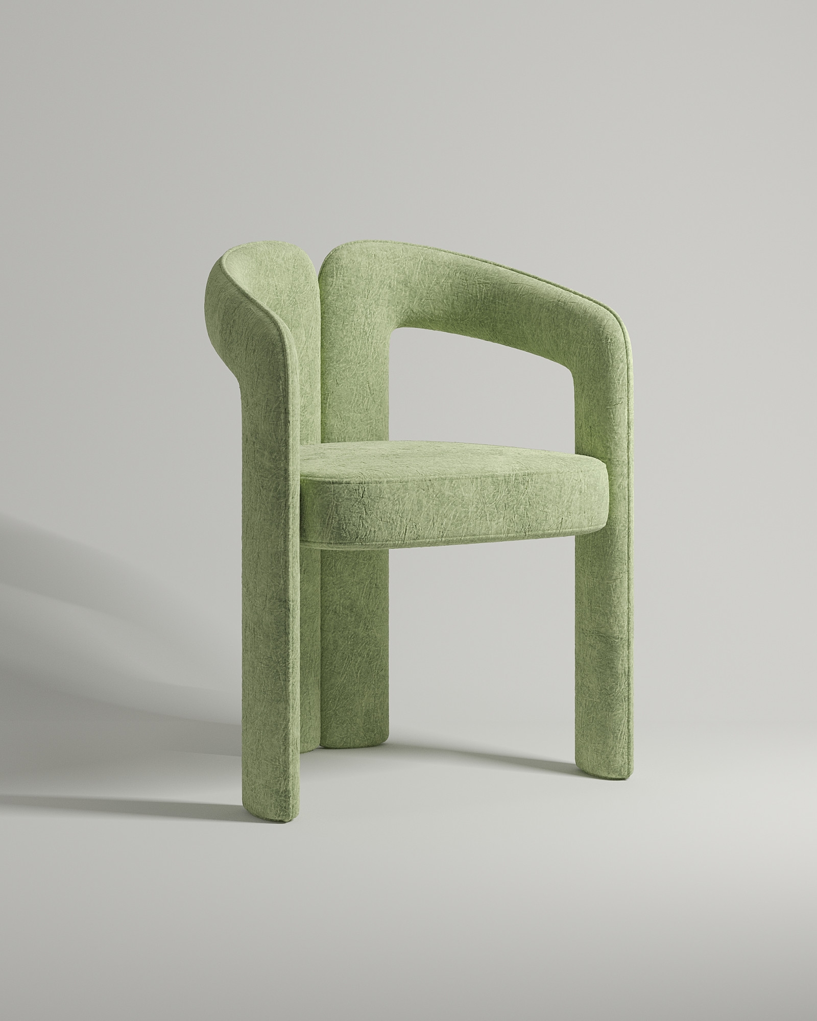 Удобный стул Leslie. Материал: флок. Цвет: зеленый (Dania apple A)