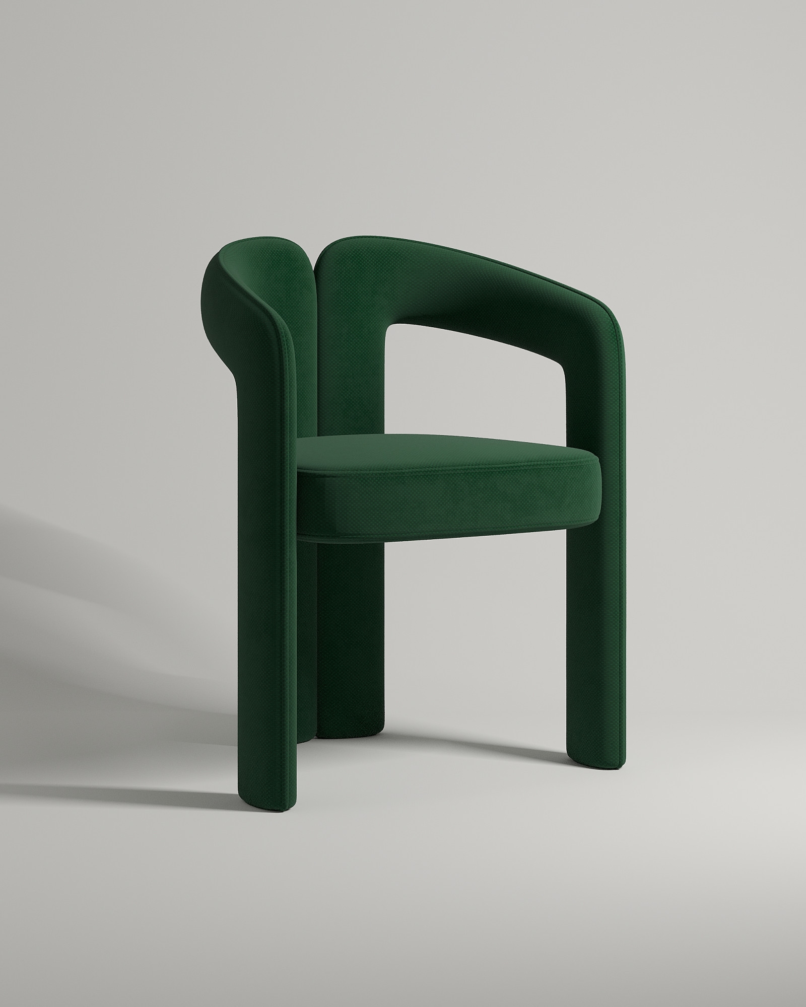 Удобный стул Leslie. Материал: велюр. Цвет: зеленый (Avatar 668)