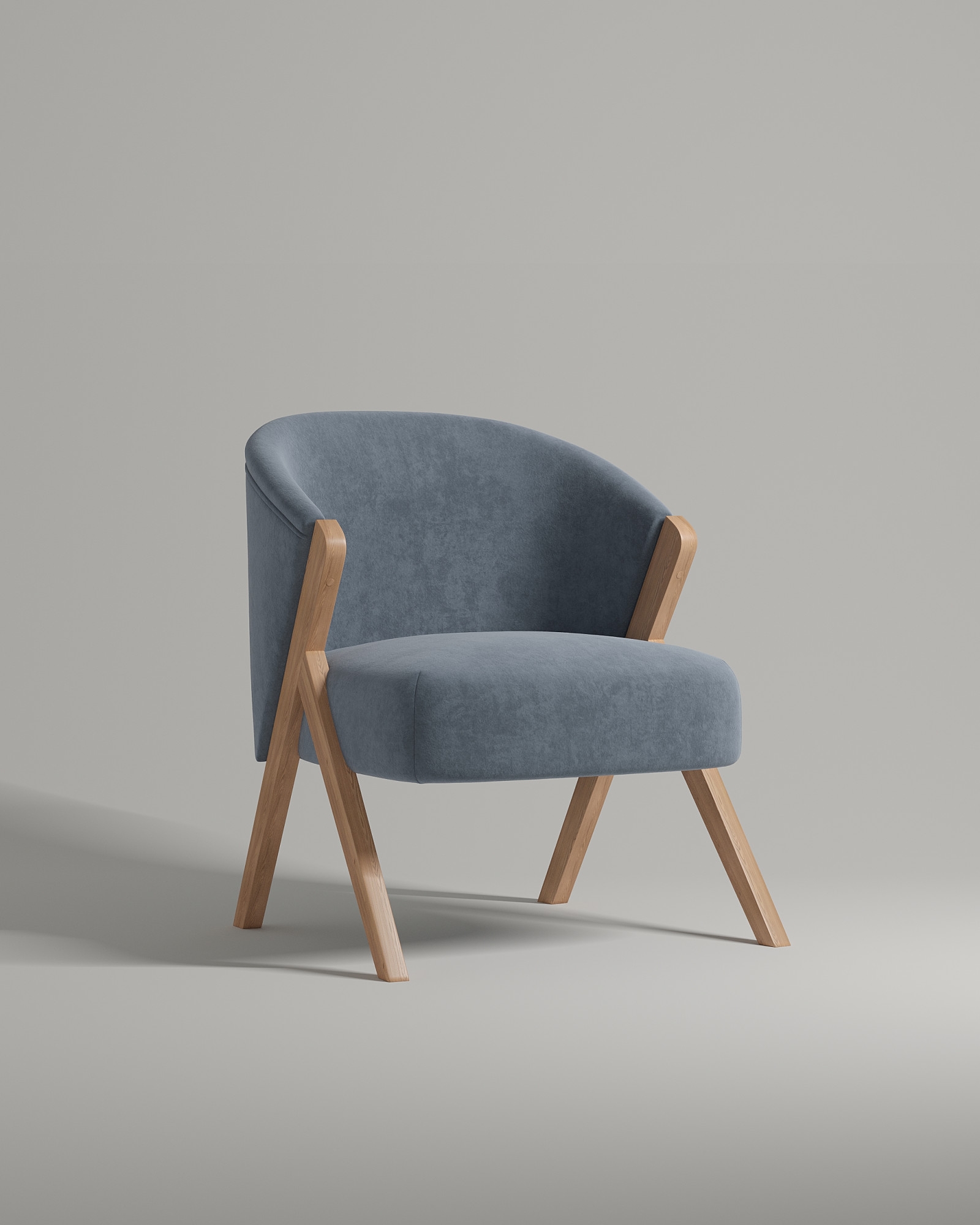 Кресло Aldo на ножках без подлокотников (серая искусственная замша - Elixir 970) от Kalibroom