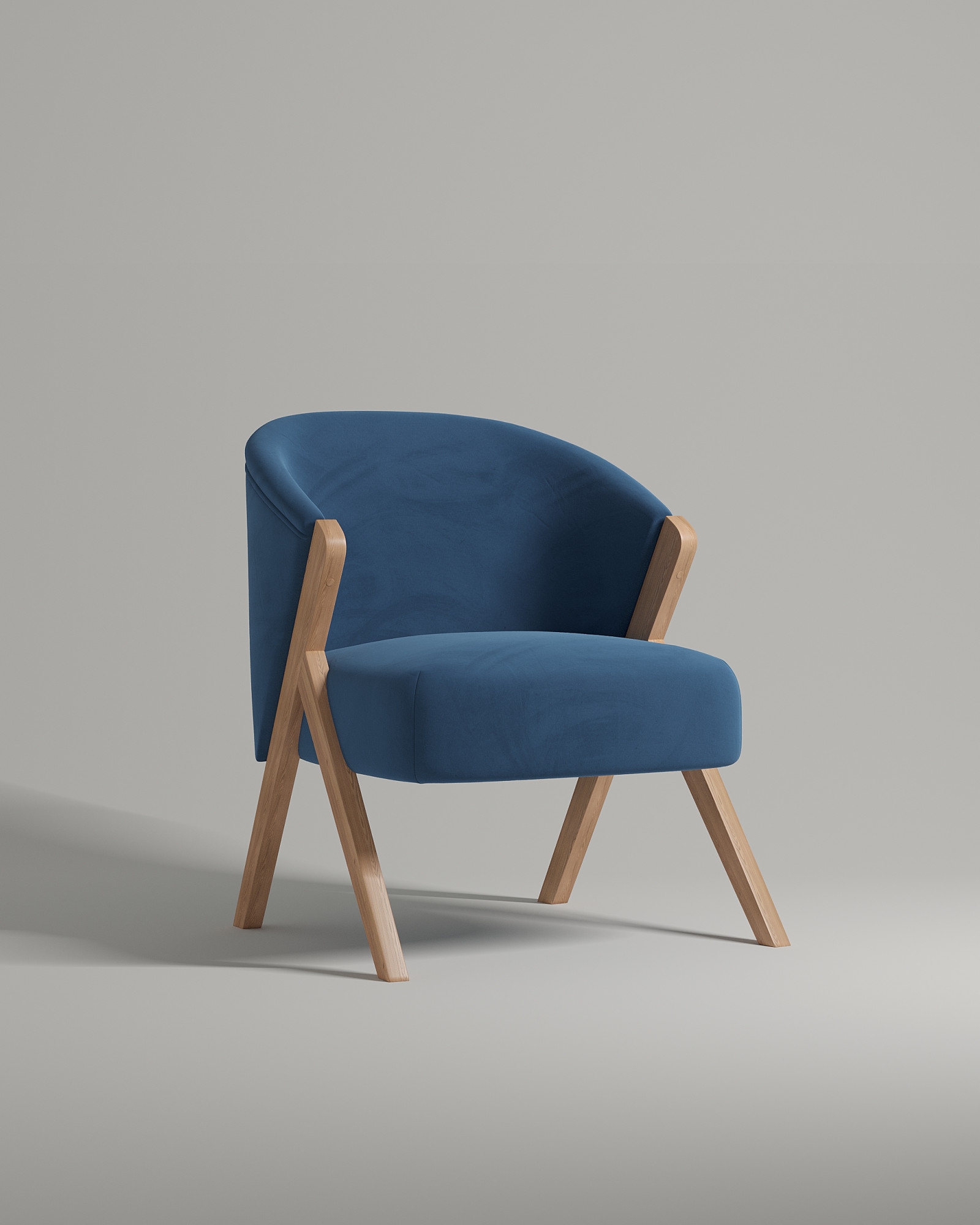 Кресло Aldo на ножках без подлокотников (синий велюр - Novus 785) от Kalibroom