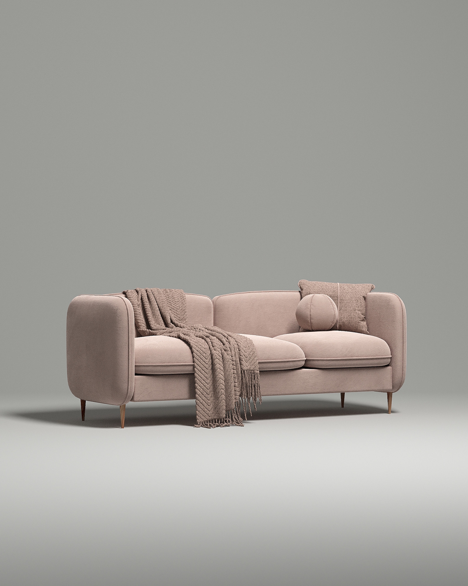 Стильный прямой диван Niko. Материал: Велюр. Цвет: Оранжевый