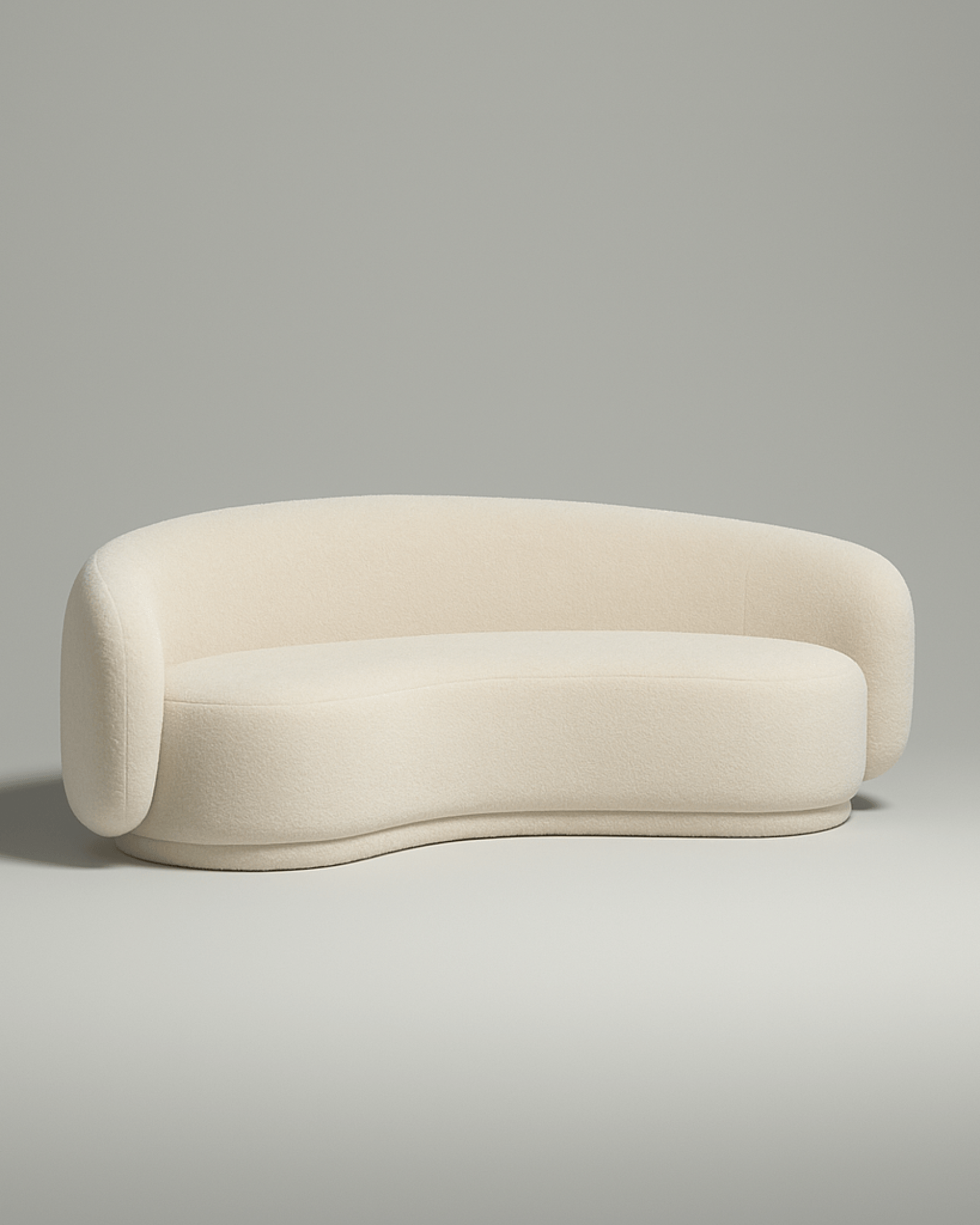 Стильный прямой диван Mellow. Материал: Велюр. Цвет: Белый