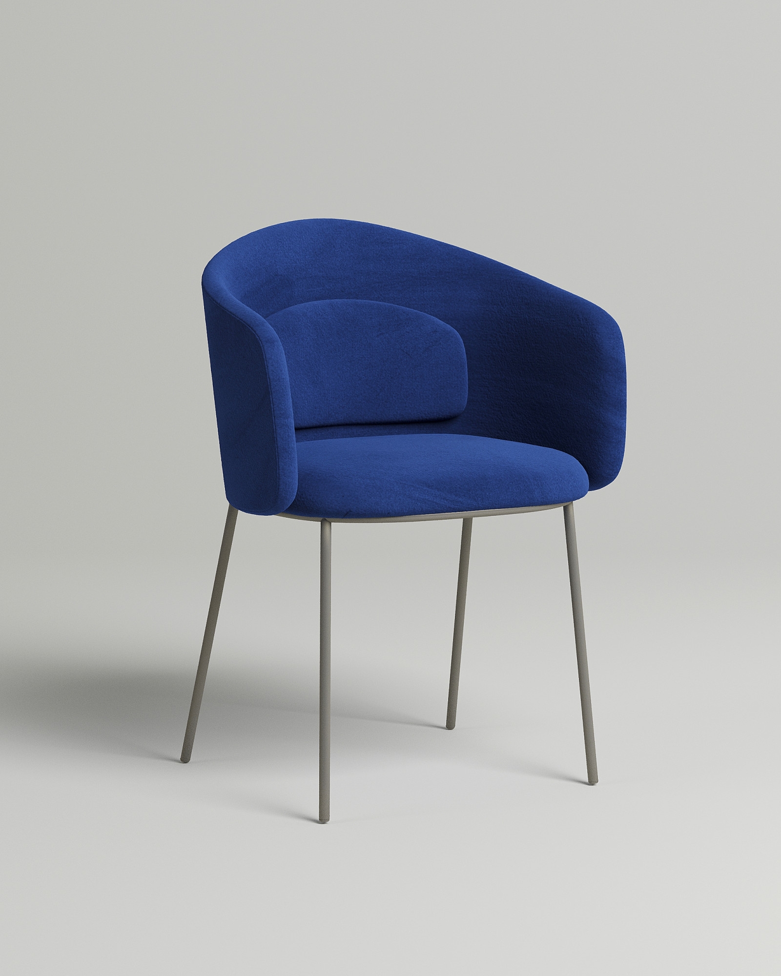 Удобный стул Laupet. Материал: велюр. Цвет: синий (Velutto 26)