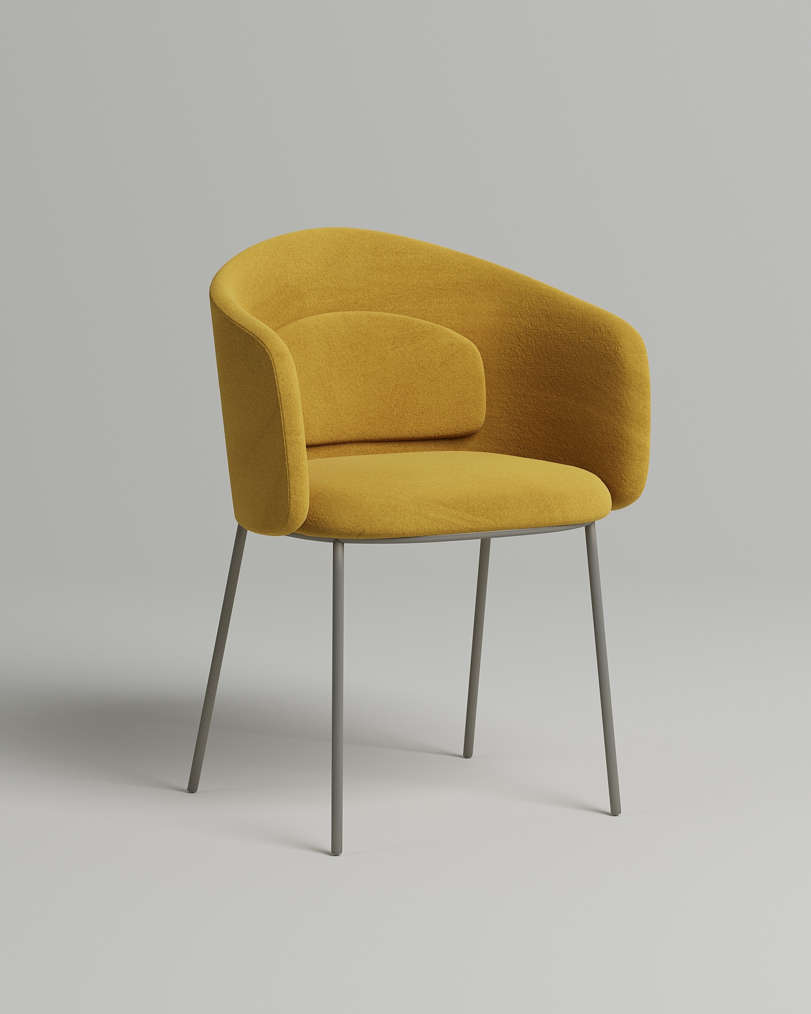 Удобный стул Laupet. Материал: велюр. Цвет: желтый (Velutto 56)