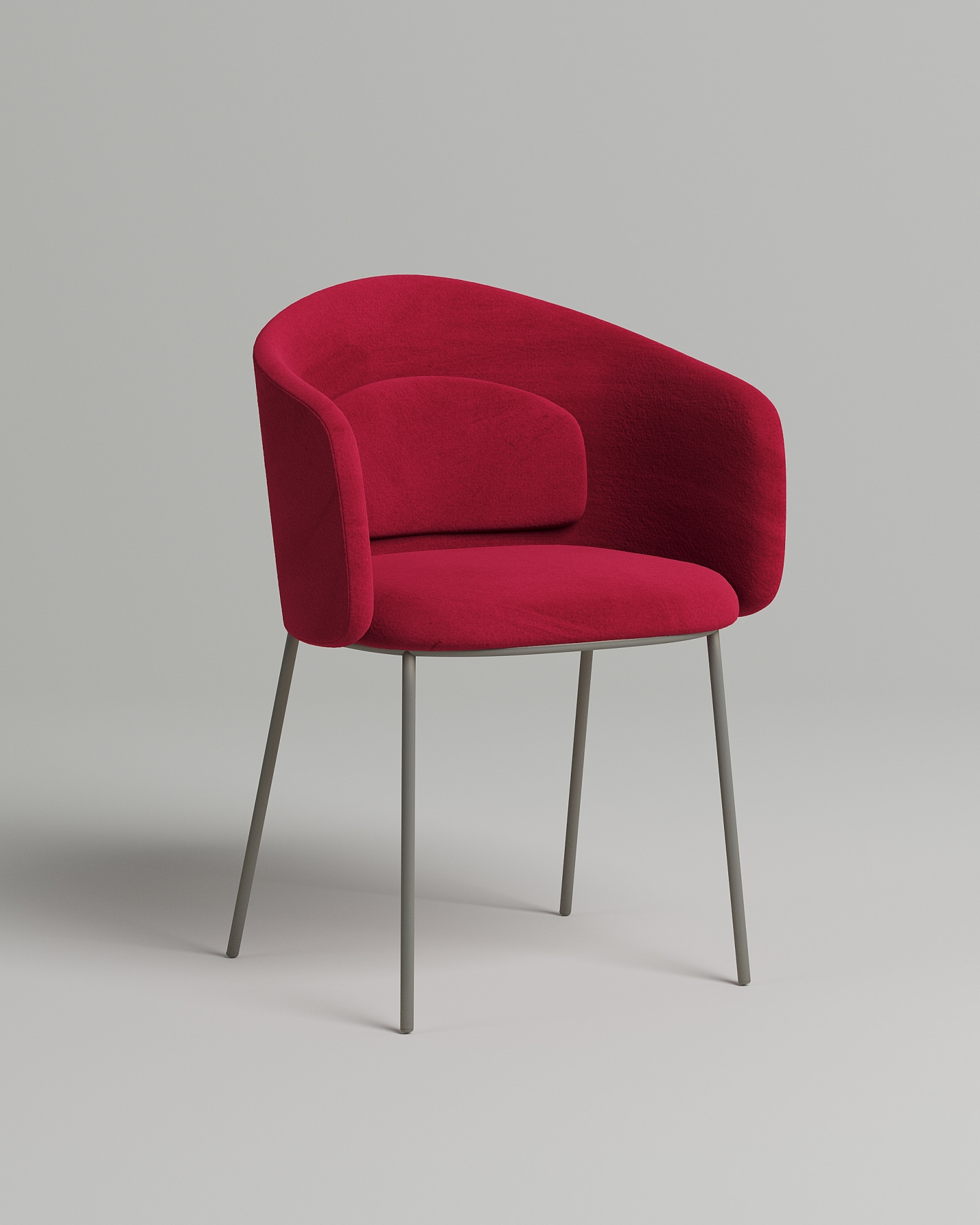 Удобный стул Laupet. Материал: велюр. Цвет: красный (Velutto 38)