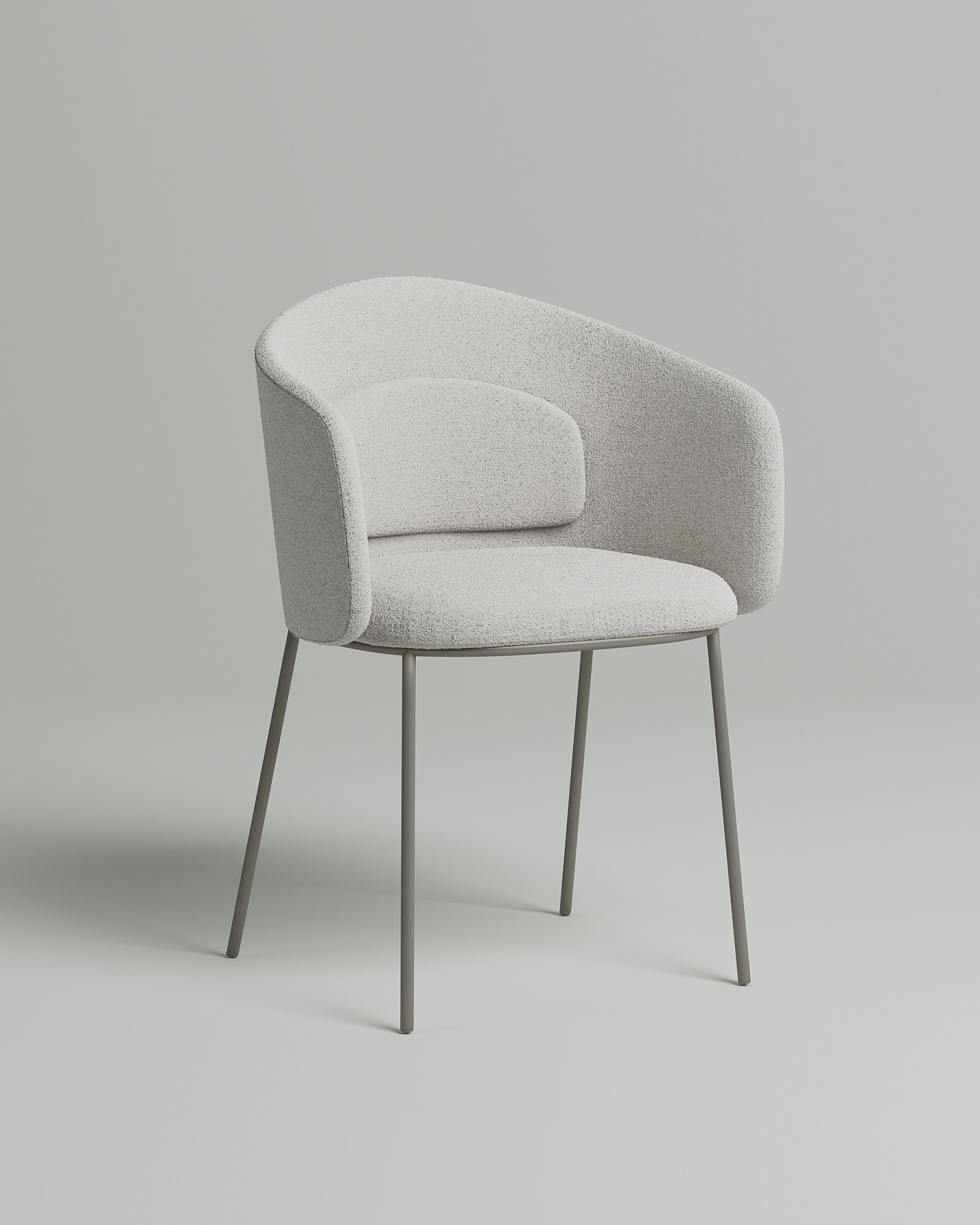 Удобный стул Laupet. Материал: букле. Цвет: белый (Coco 000)