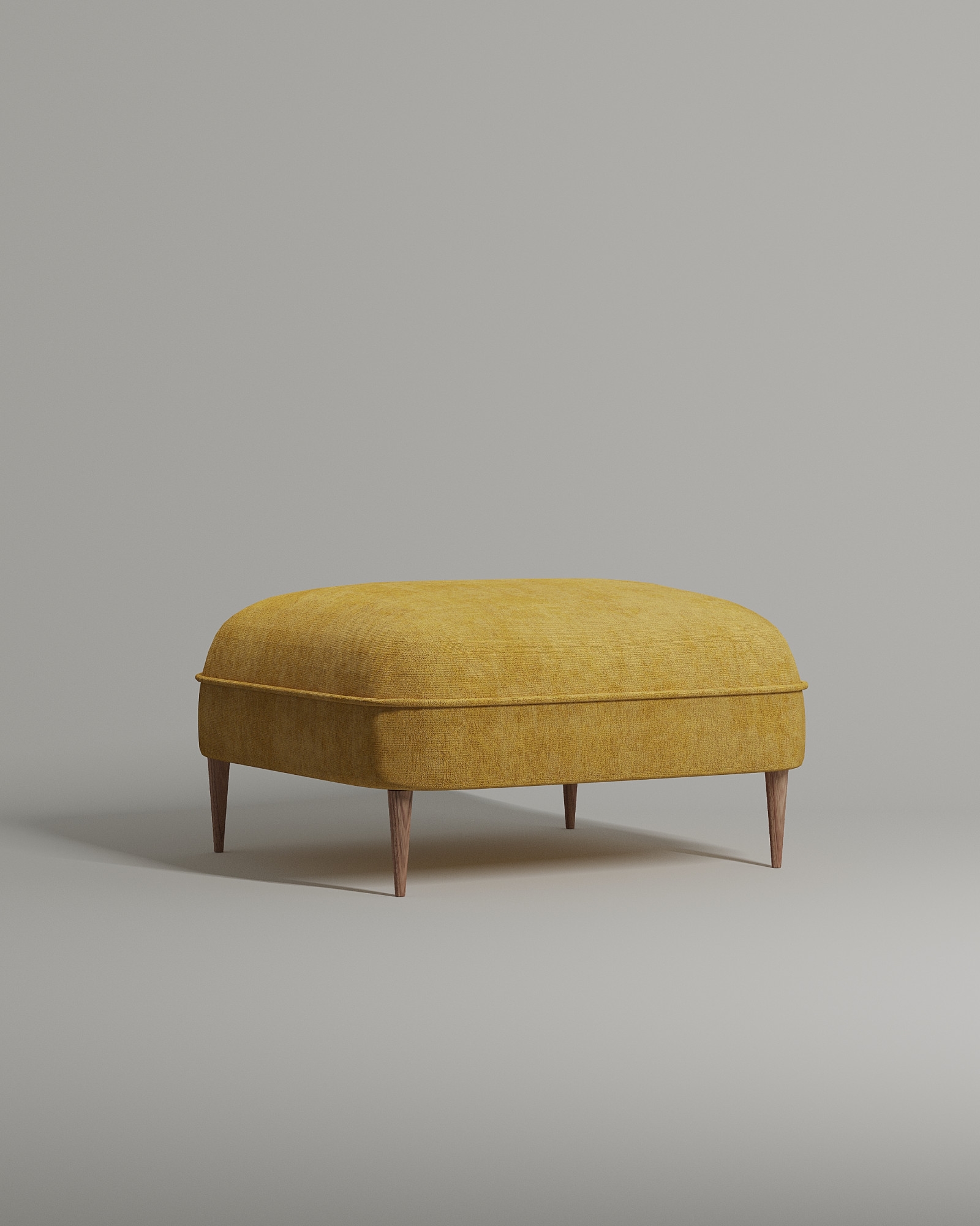 Мягкий пуф Niko. Материал: искусственная замша. Цвет: горчичный