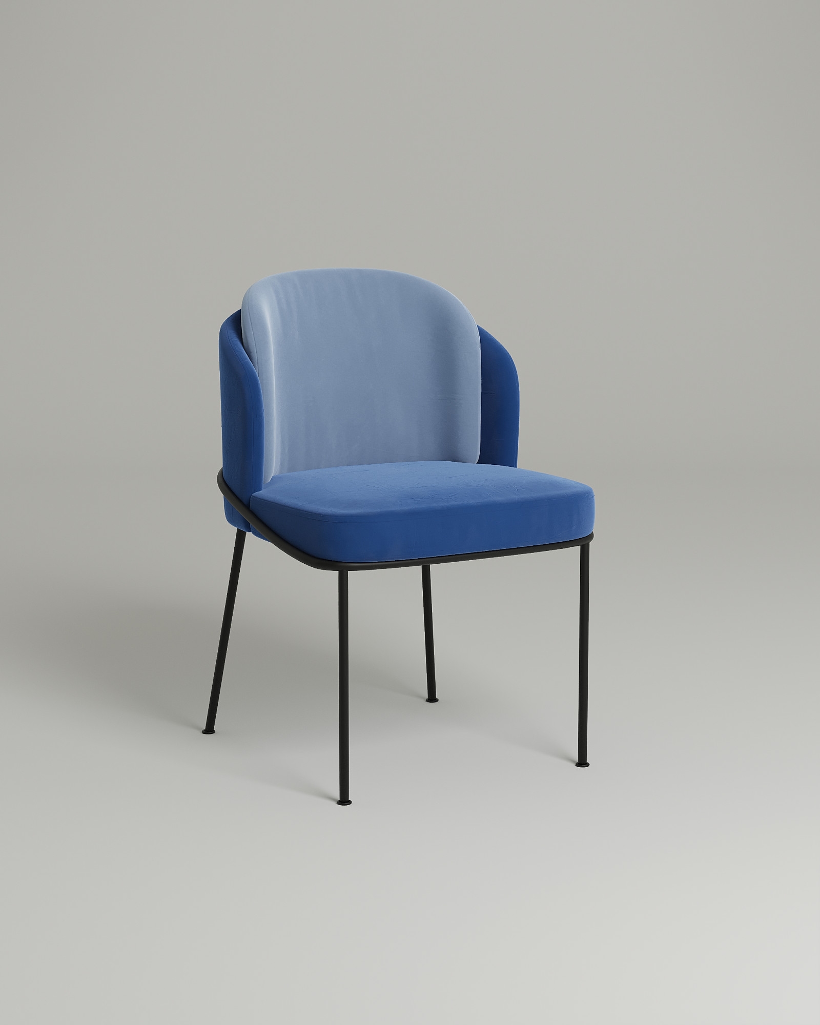 Удобный стул Ashford. Материал: велюр. Цвет: голубой (Velutto 46)