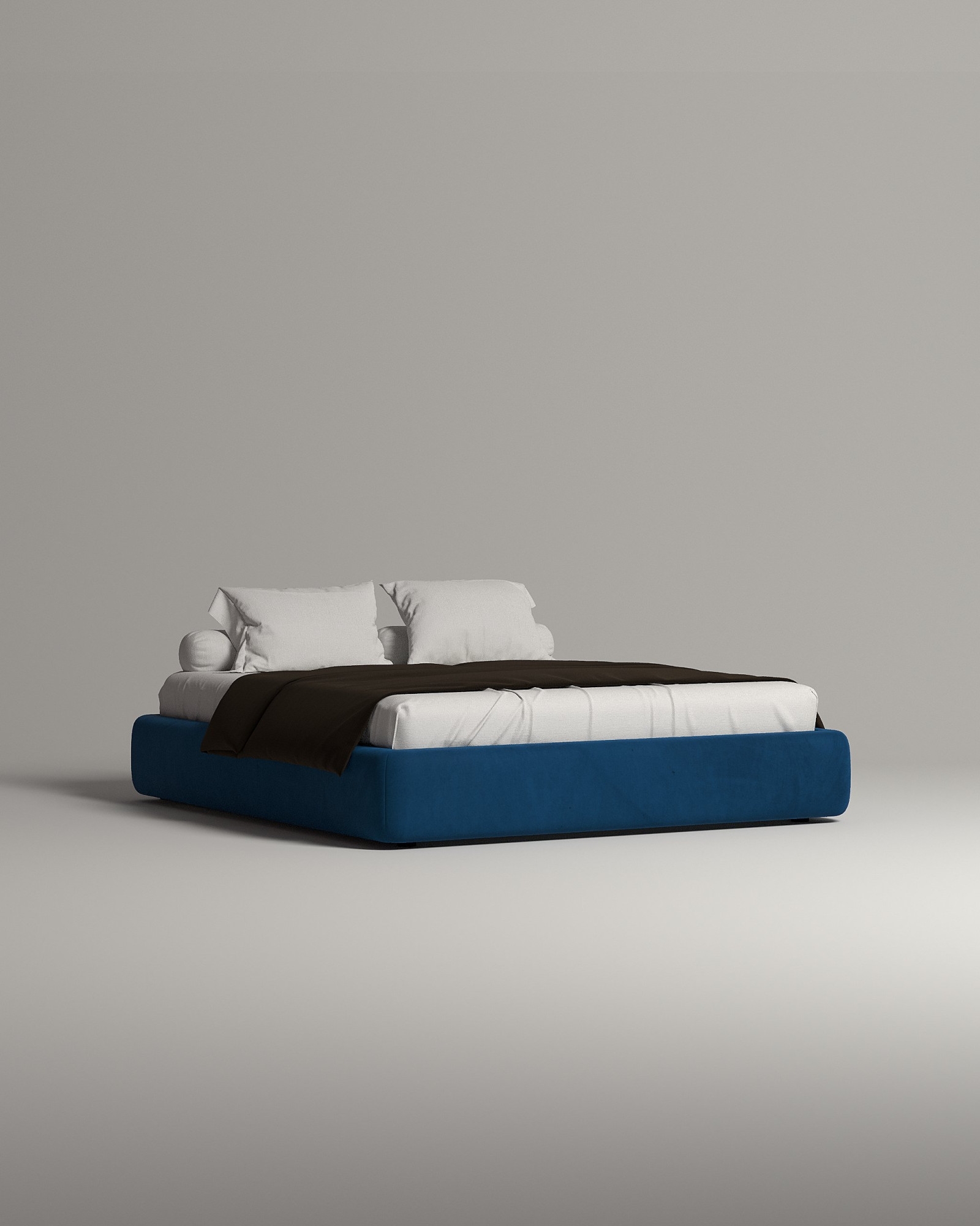 Кровать Mads под матрас 140x200 без изголовья с ящиком для хранения белья. Материал: велюр - Premier 22