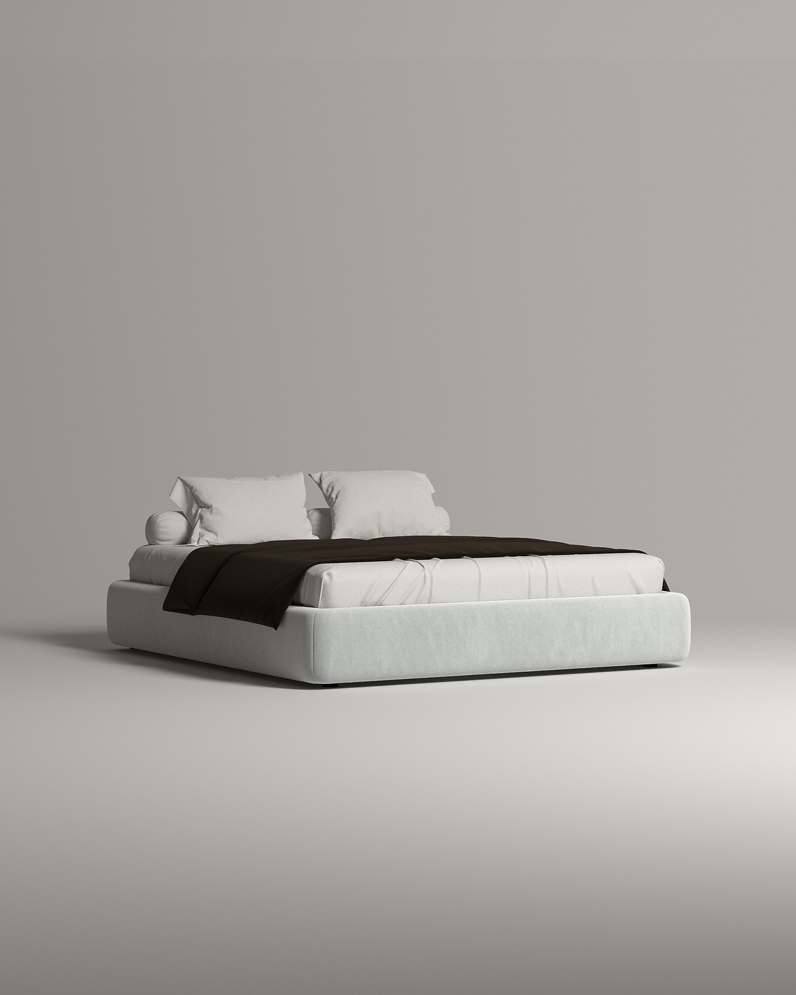 Кровать Mads под матрас 140x200 без изголовья с ящиком для хранения белья. Материал: велюр - Velutto 73