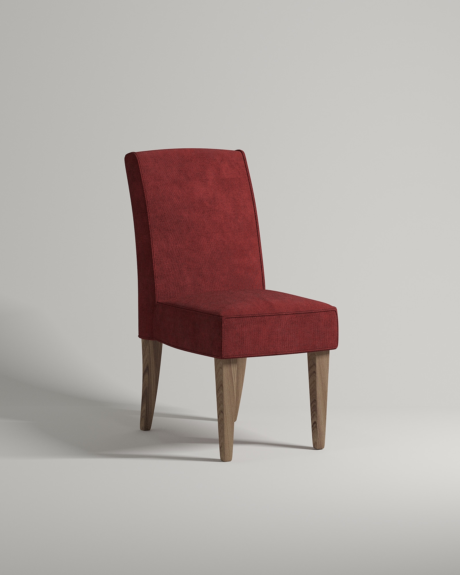 Удобный стул Borgen с кантом. Материал: микровельвет. Цвет: красный (Velvet Lux 64)