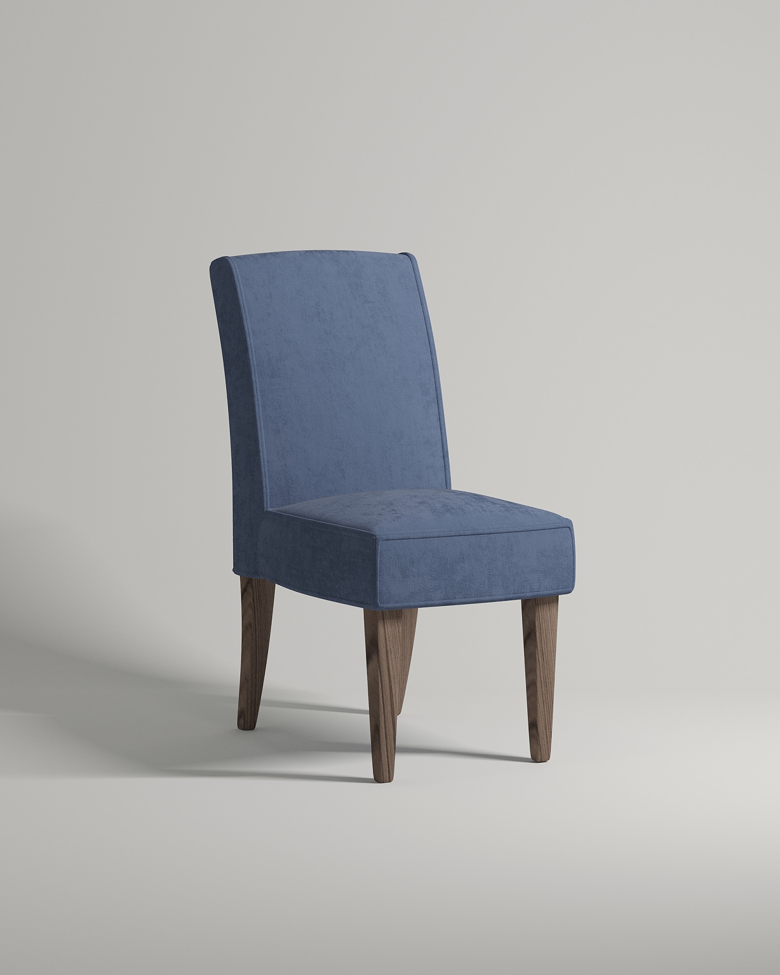 Удобный стул Borgen с кантом. Материал: искусственная замша. Цвет: синий (Elixir 780)