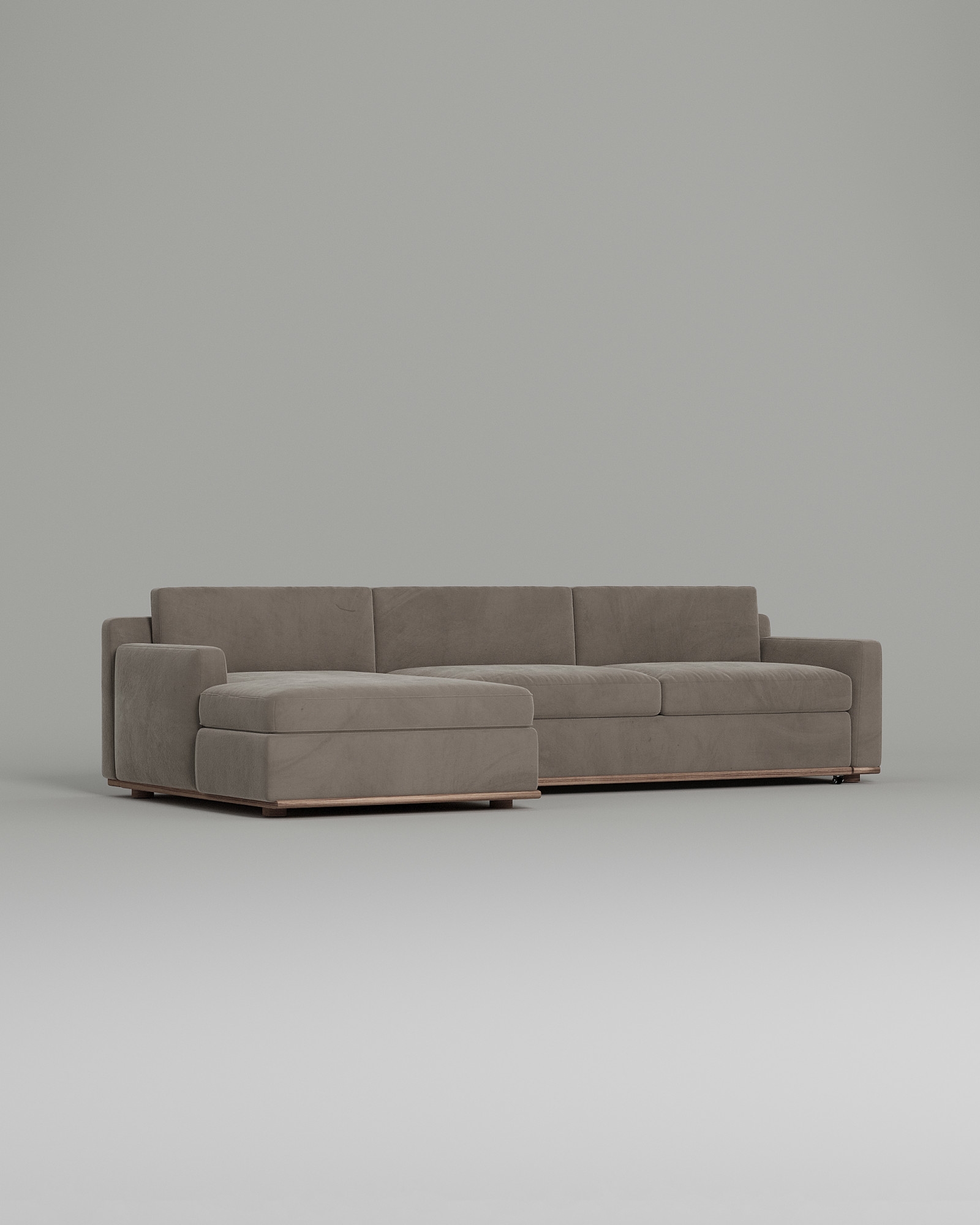 Стильный угловой диван Fusion. Материал: Велюр. Цвет: Бежевый