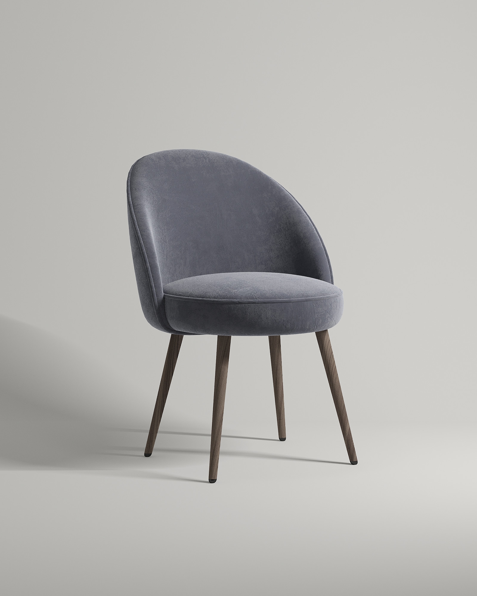 Удобный стул Arhus. Материал: велюр. Цвет: синий (Velutto 48)