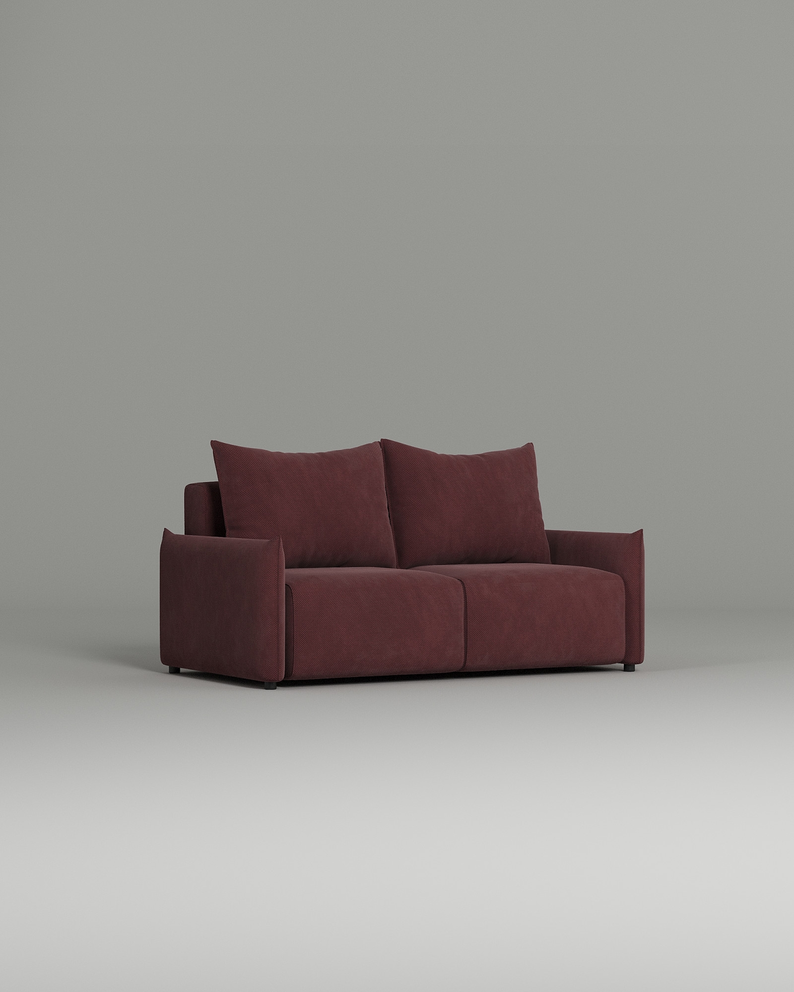 Стильный прямой диван Eskil. Материал: Велюр. Цвет: Бордо