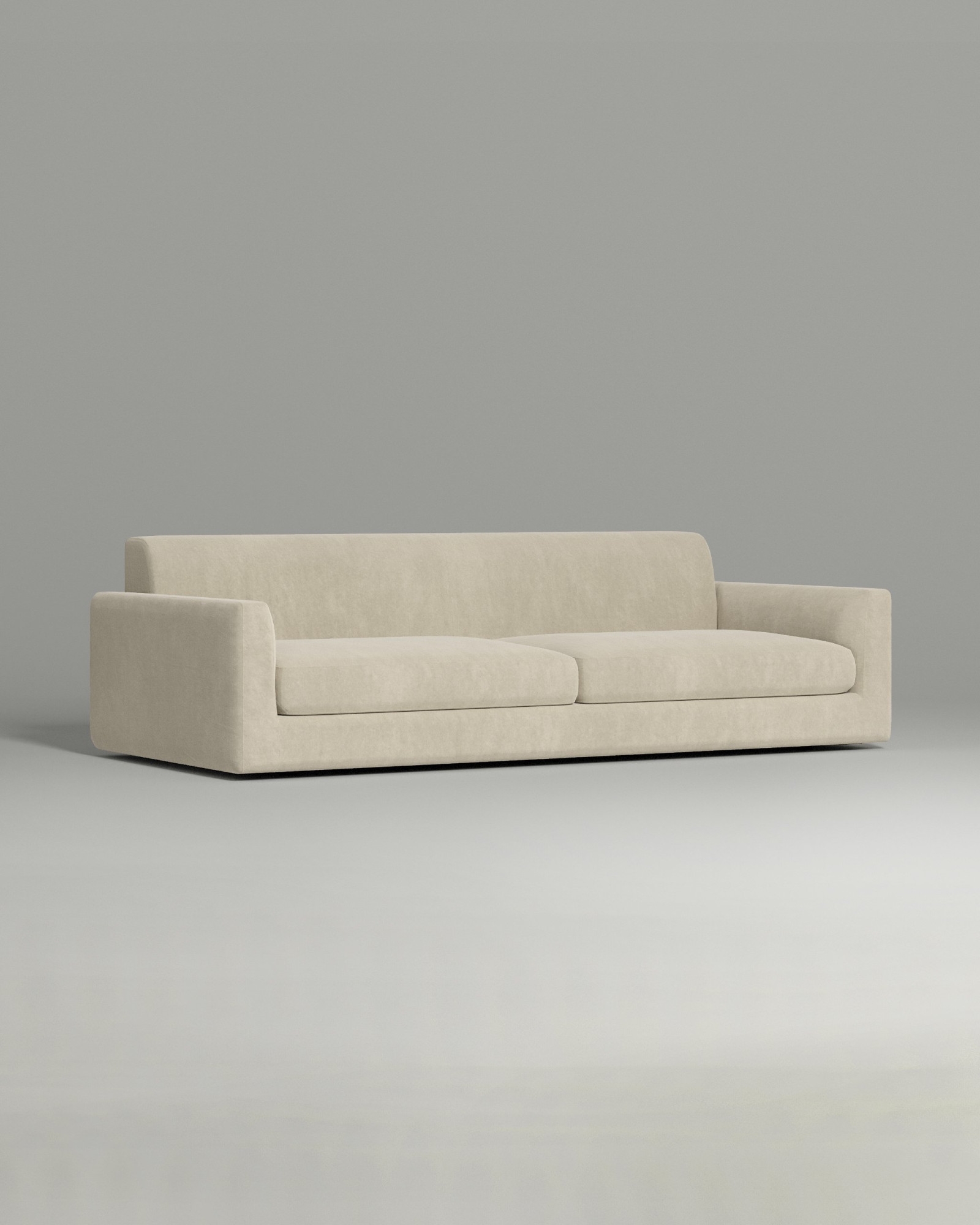 Стильный прямой диван Smooth. Материал: Велюр. Цвет: Белый