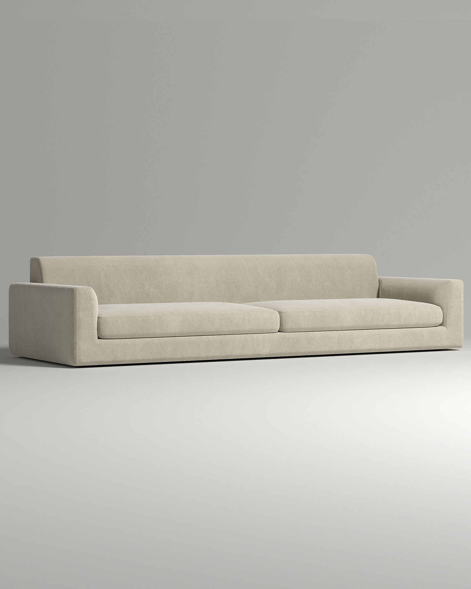 Стильный прямой диван Smooth. Материал: Велюр. Цвет: Белый