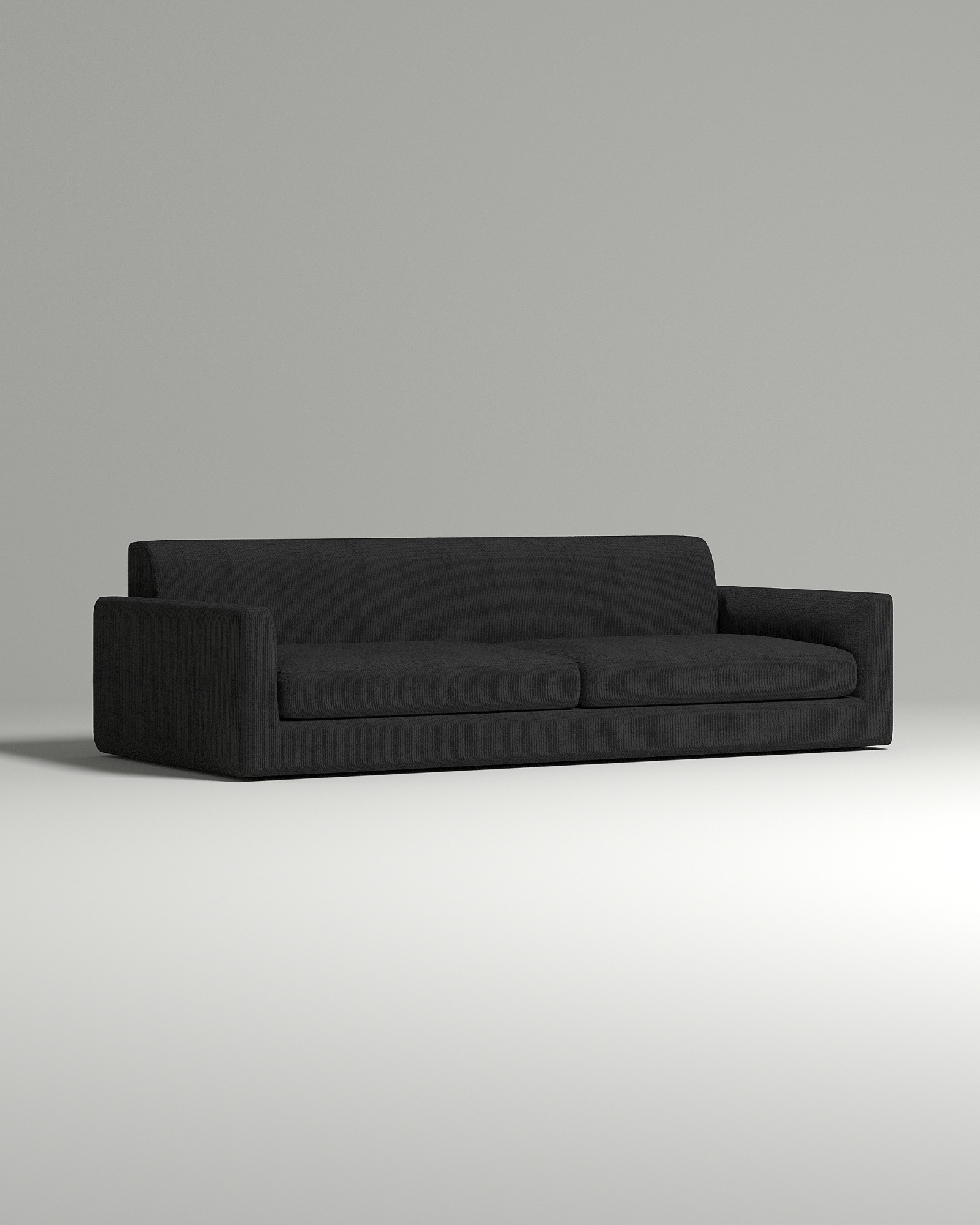 Стильный прямой диван Smooth. Материал: Велюр. Цвет: Черный