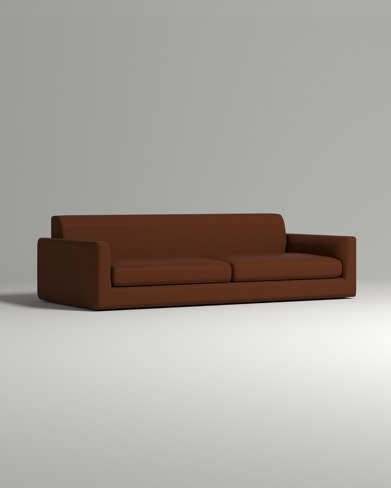 Стильный прямой диван Smooth. Материал: Искусственная кожа. Цвет: Коричневый